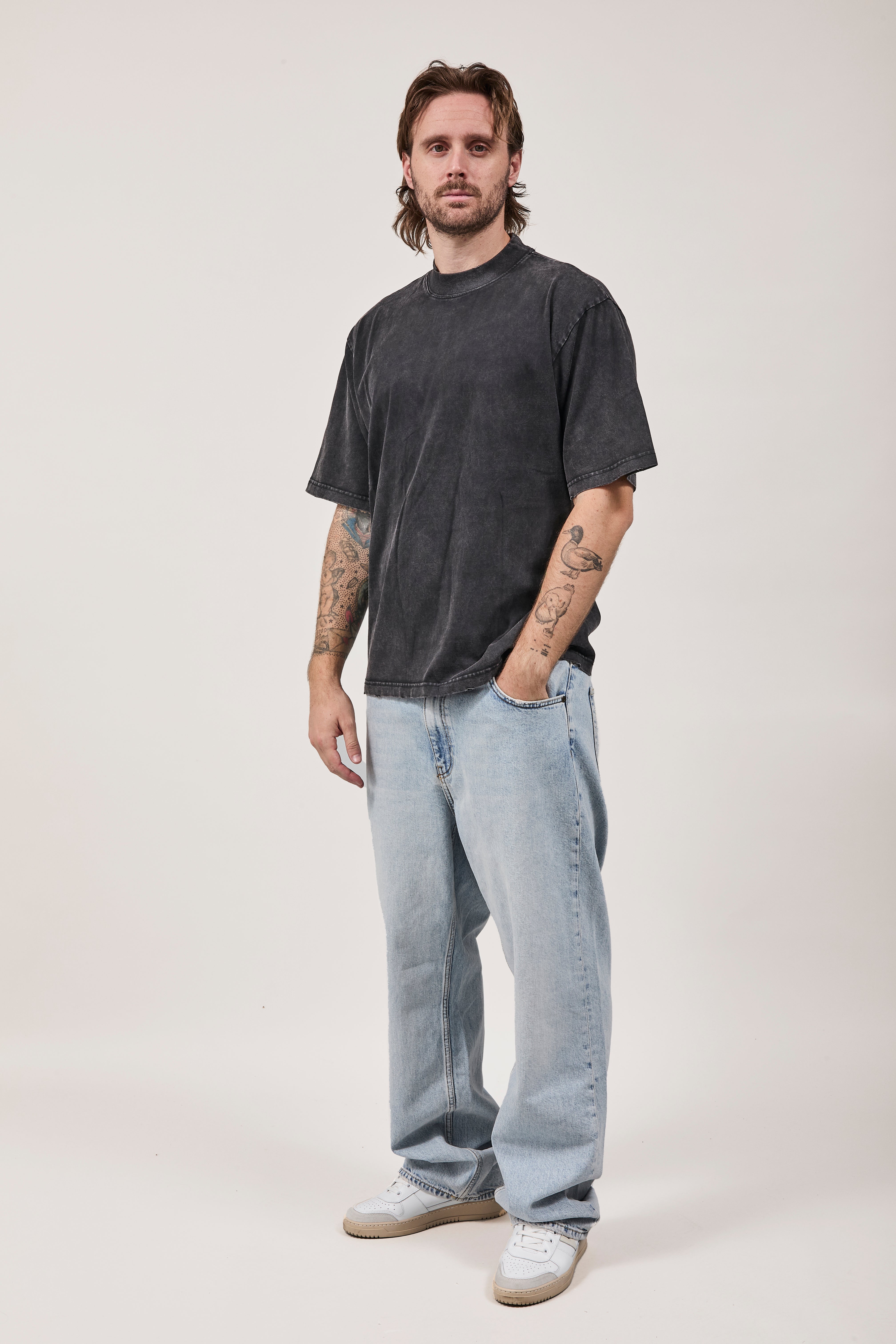 T-shirt Berna Stone Washed Nera
