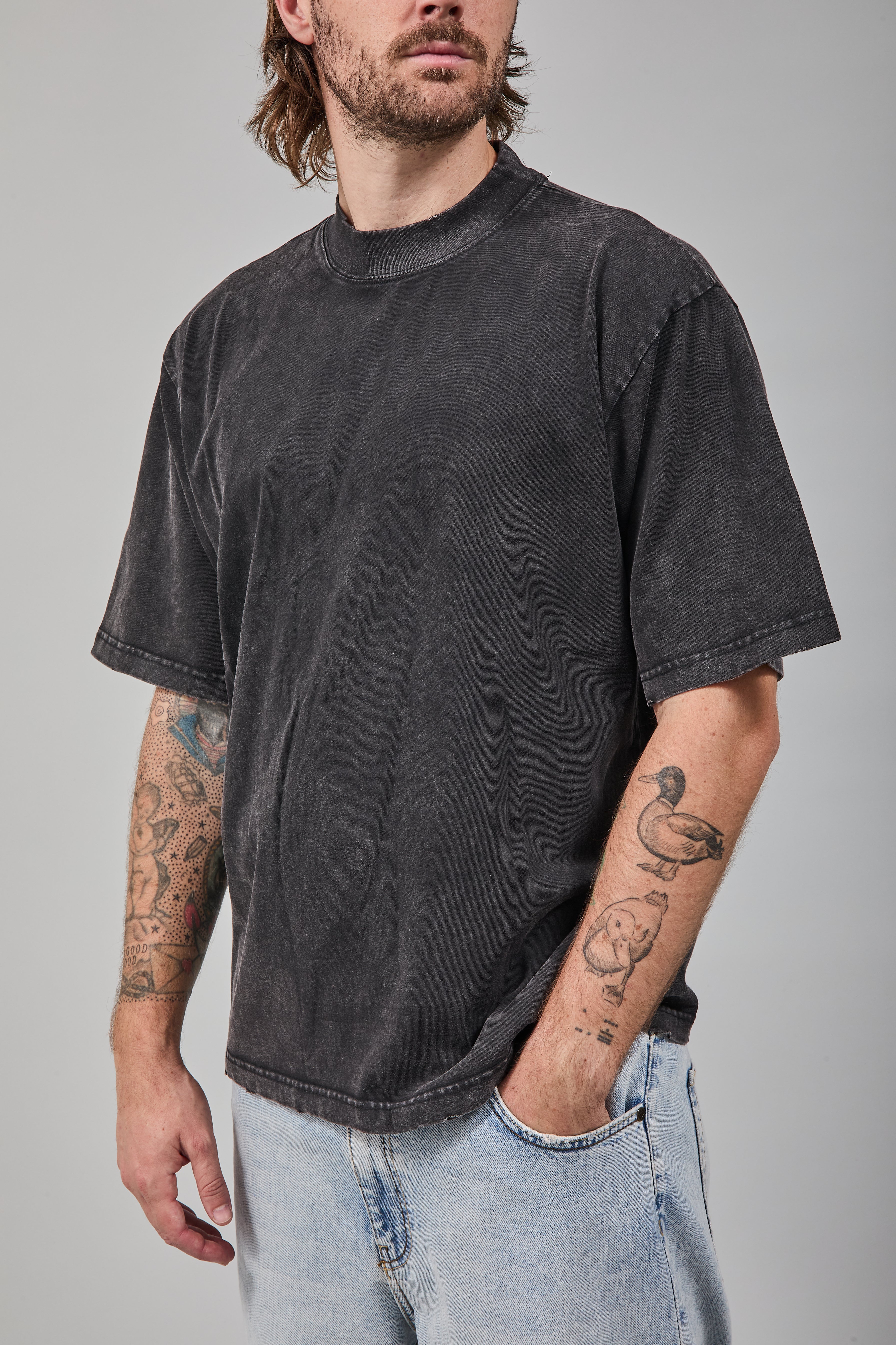 T-shirt Berna Stone Washed Nera