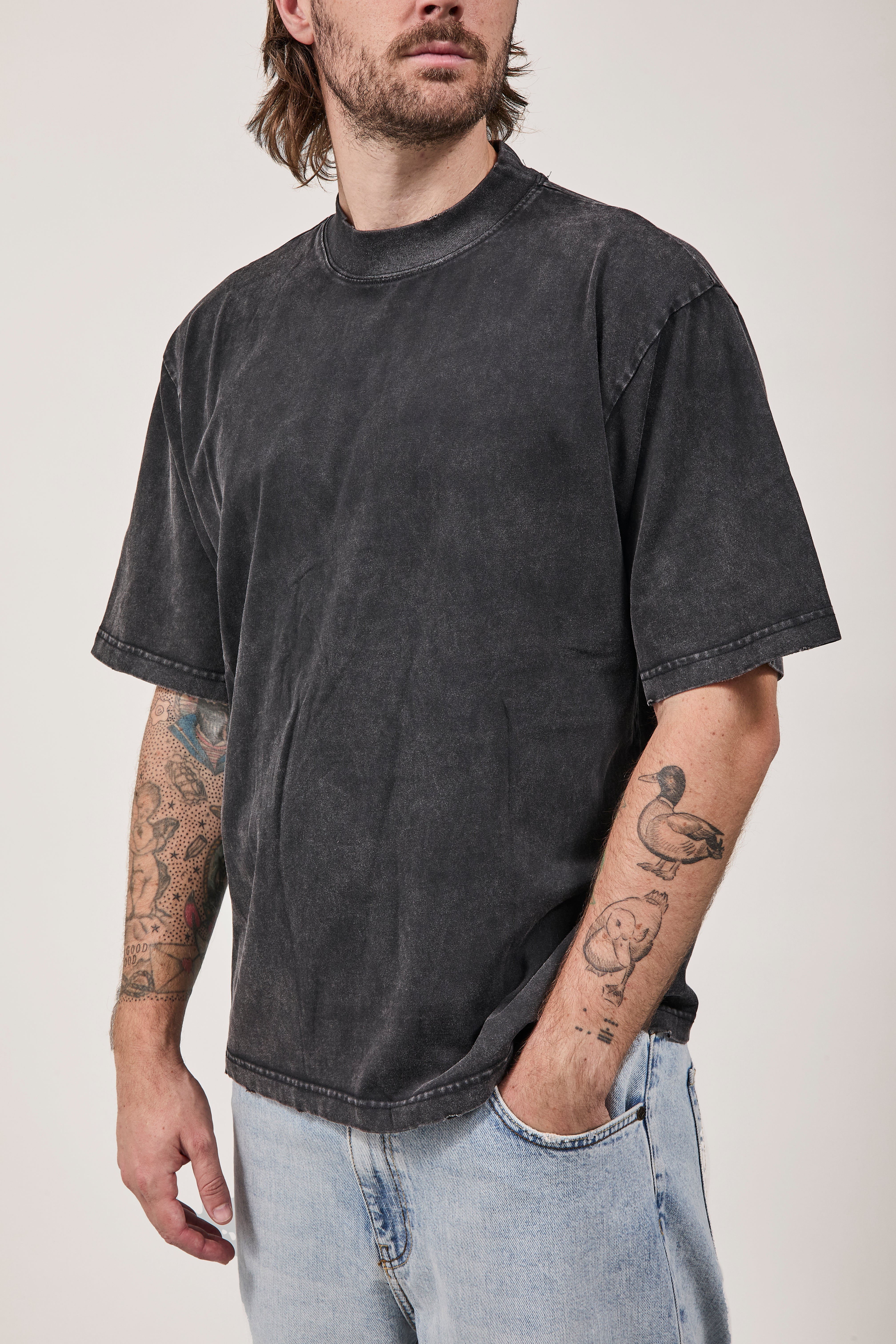 T-shirt Berna Stone Washed Nera
