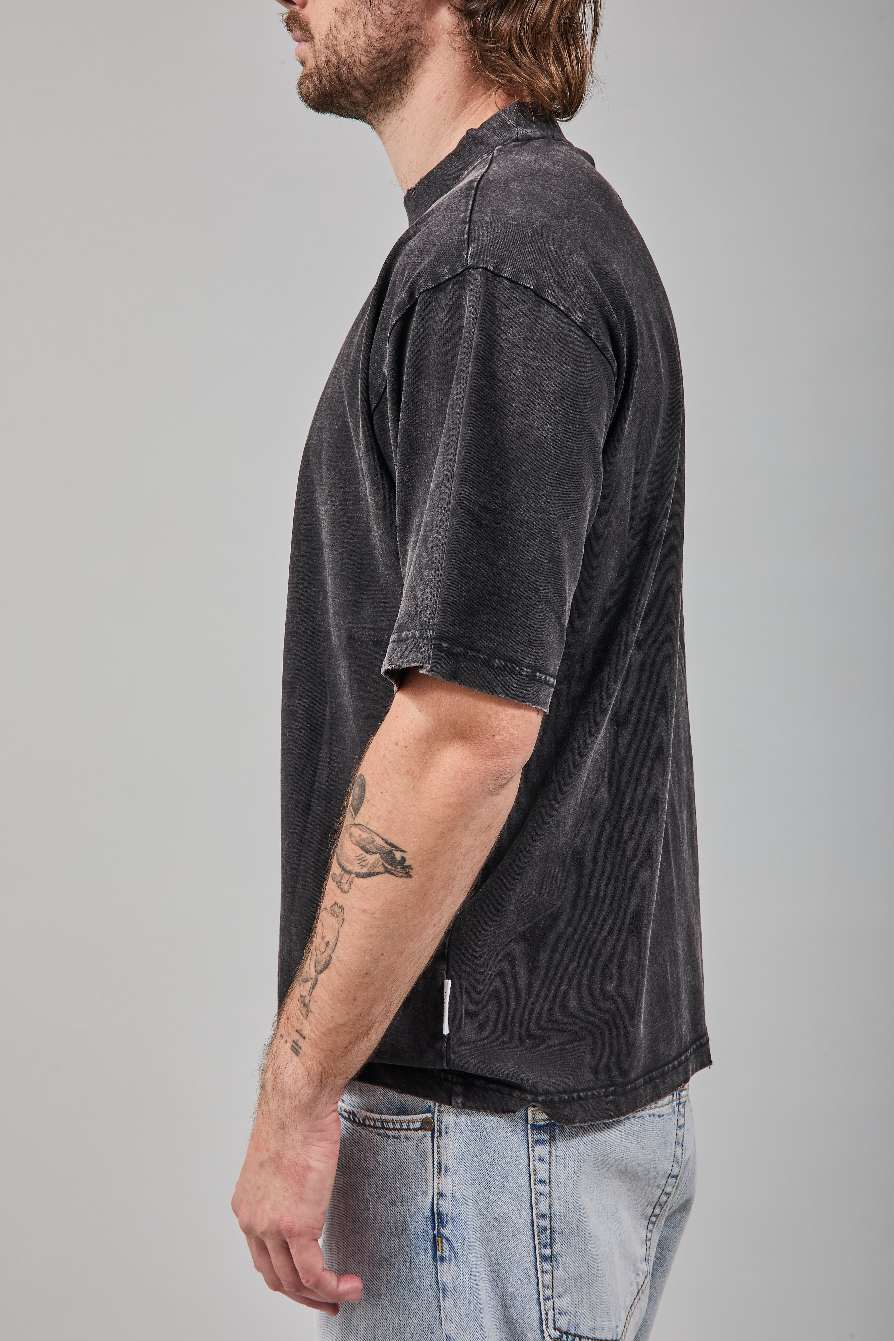 T-shirt Berna Stone Washed Nera