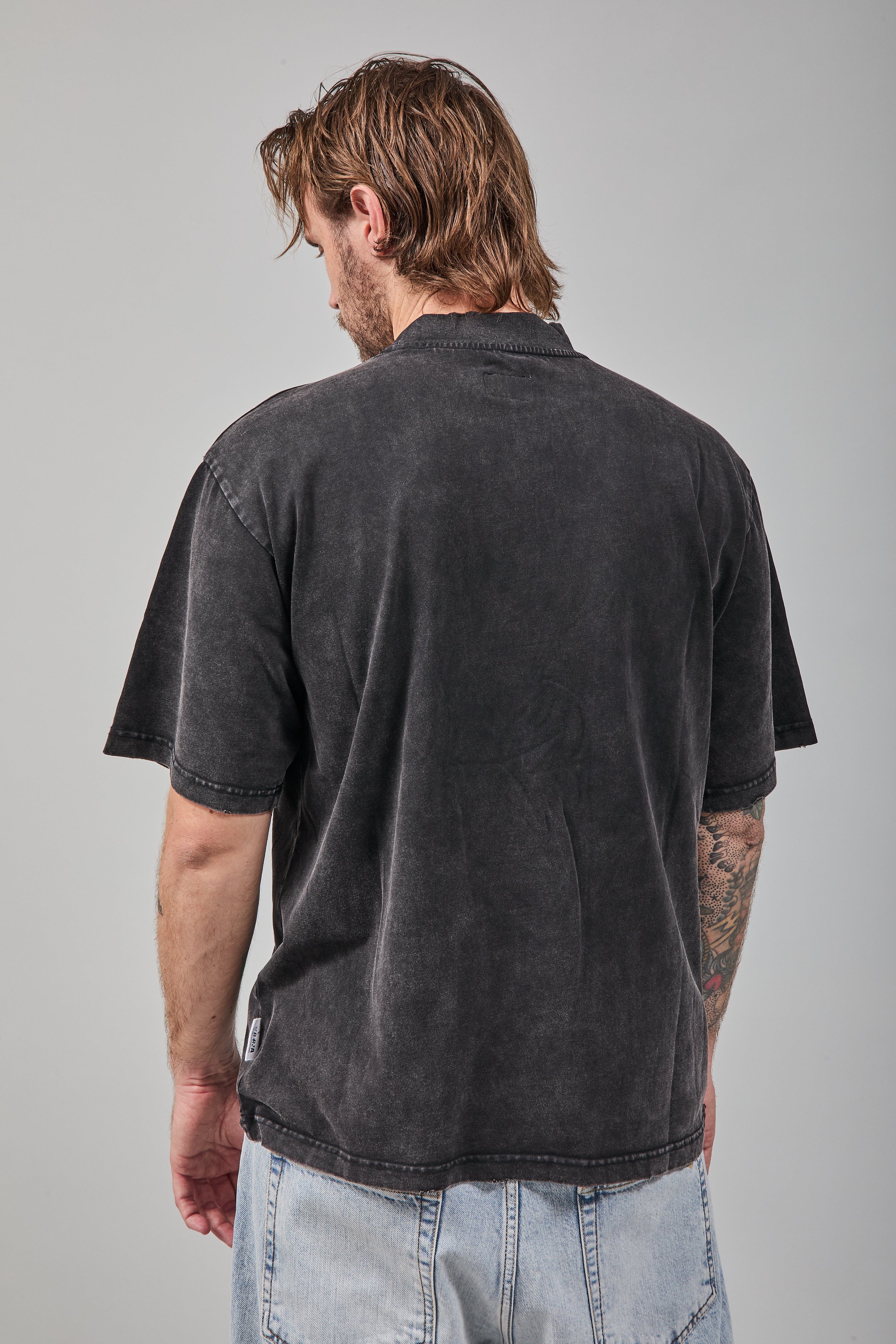 T-shirt Berna Stone Washed Nera
