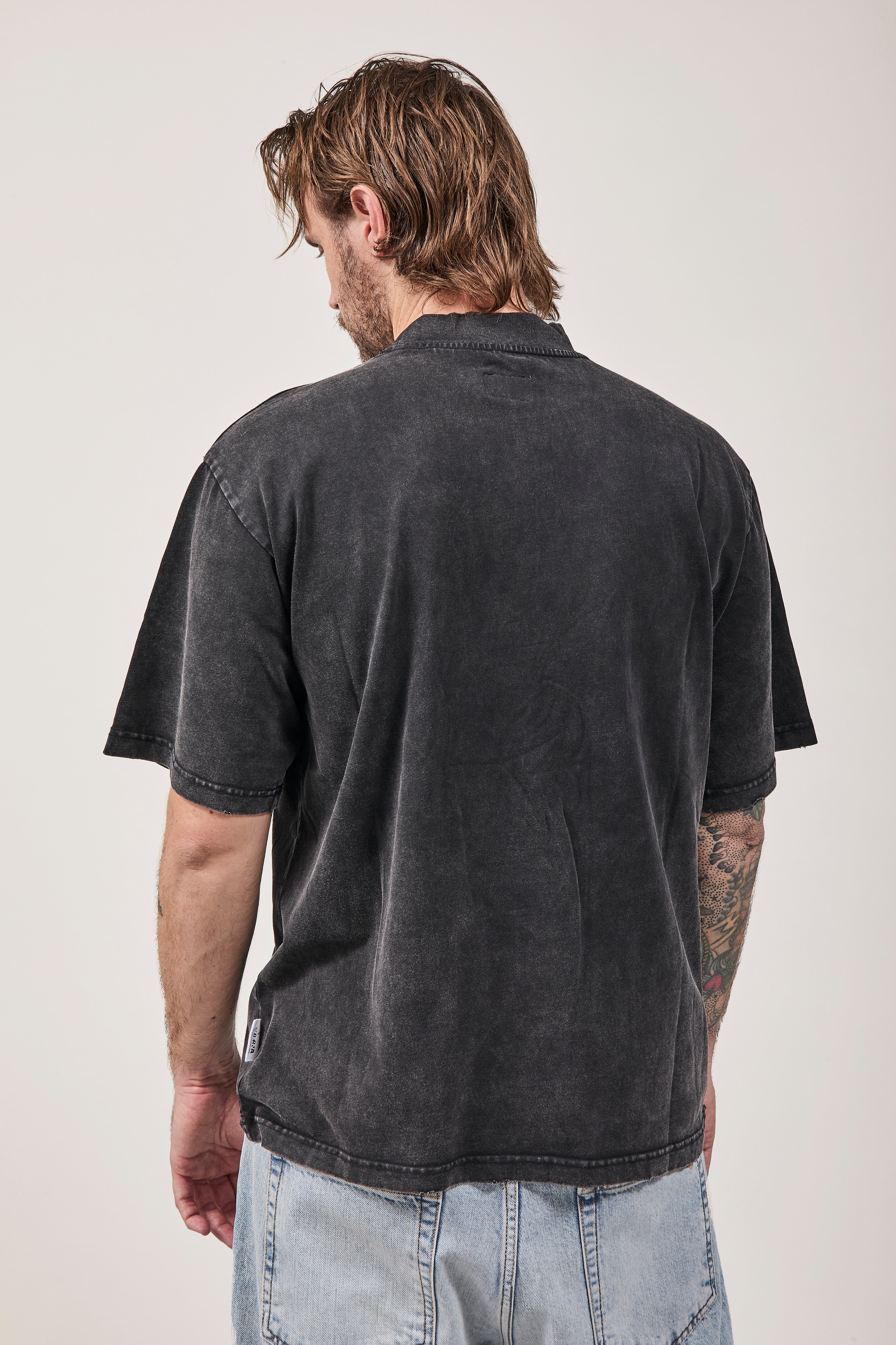T-shirt Berna Stone Washed Nera