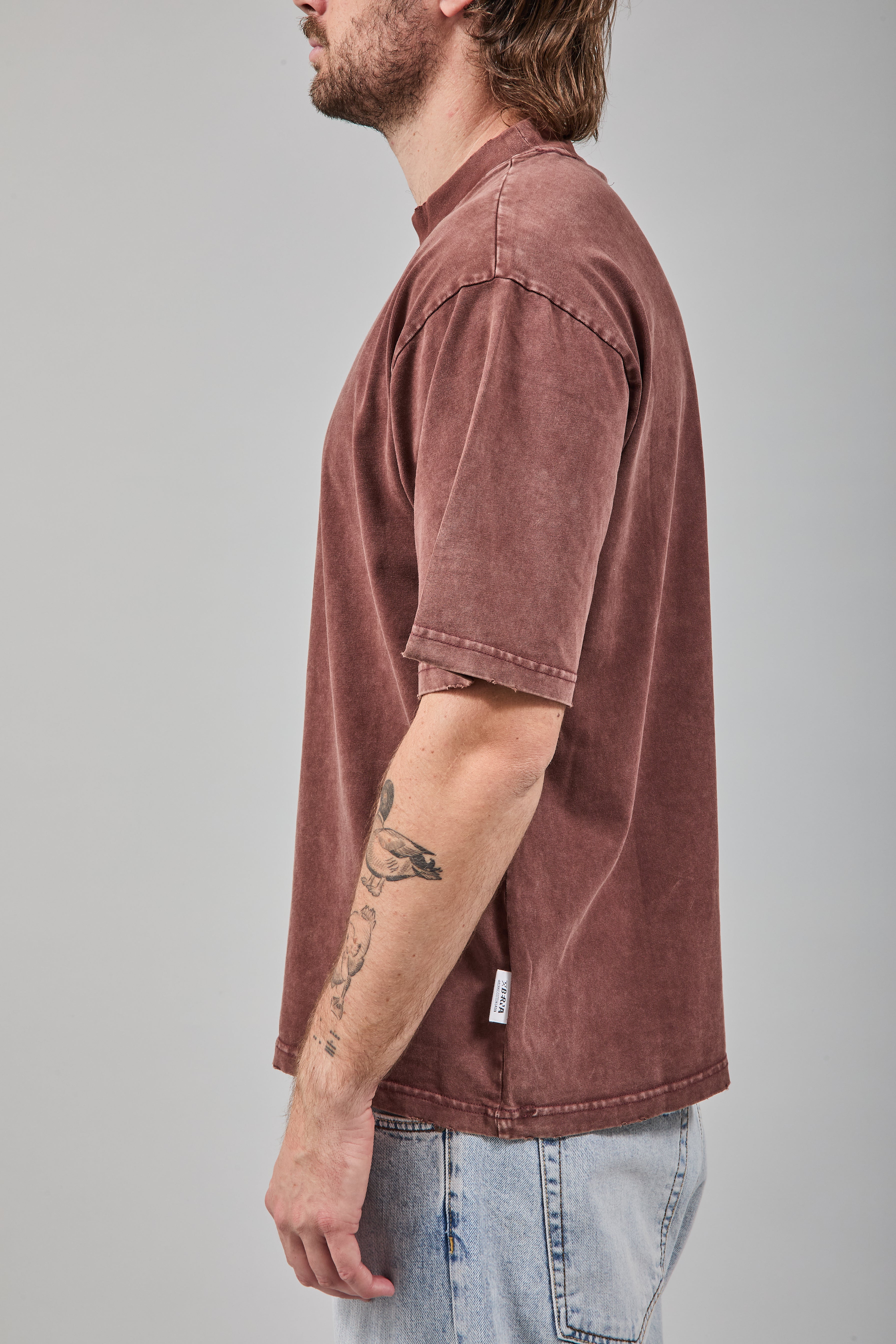 T-shirt Berna Stone Washed Bordeaux