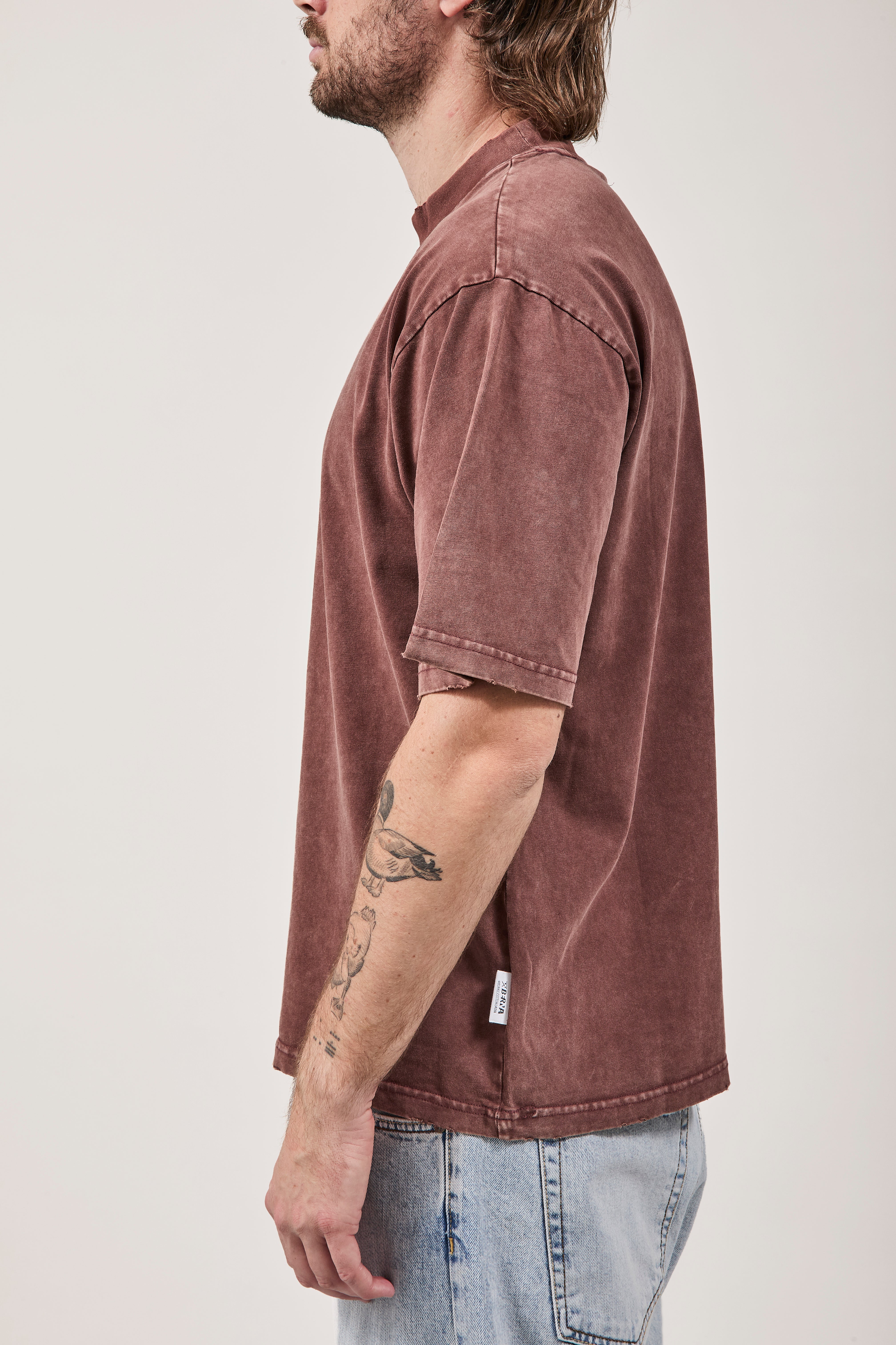 T-shirt Berna Stone Washed Bordeaux