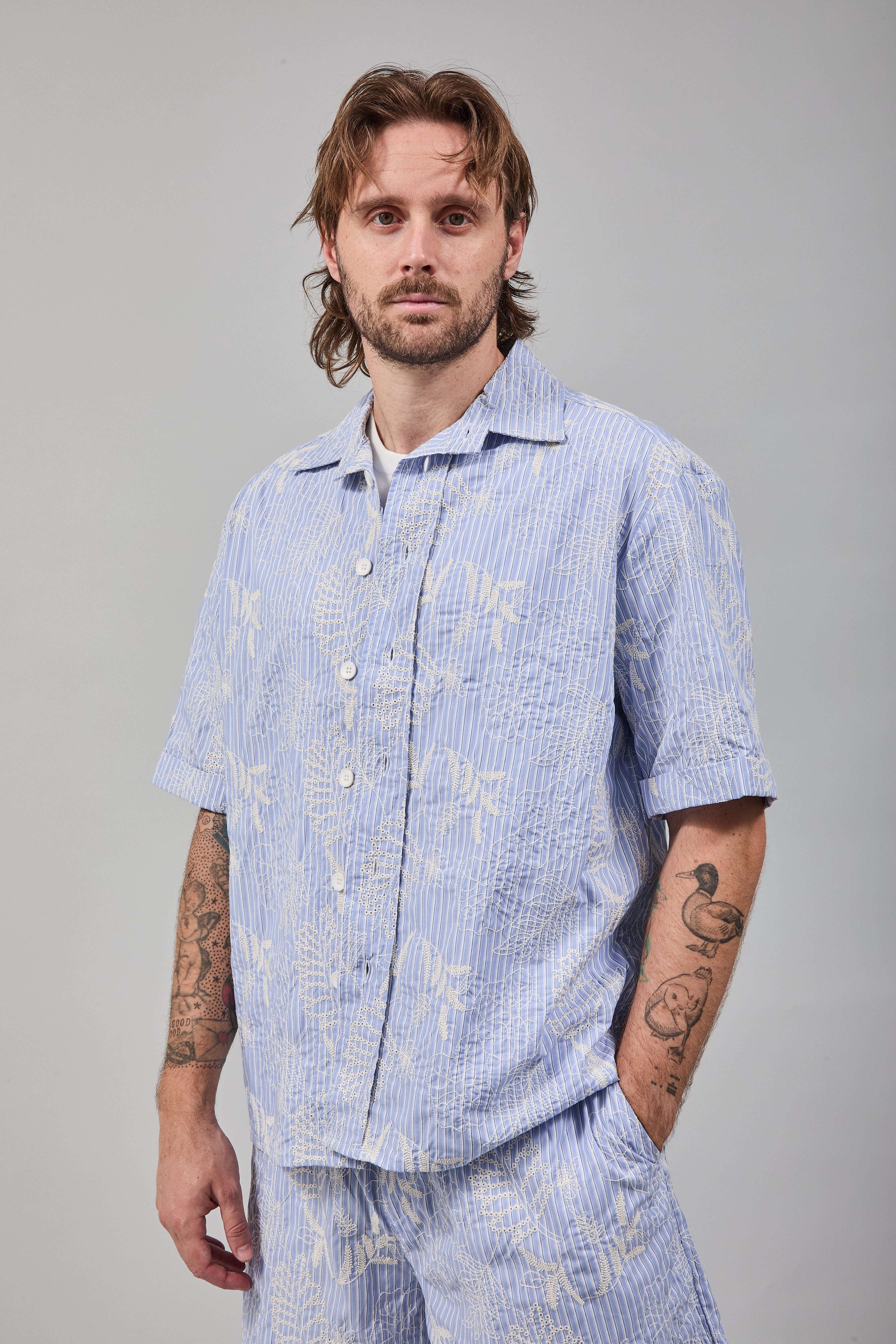 Camicia Berna Righe Fiori