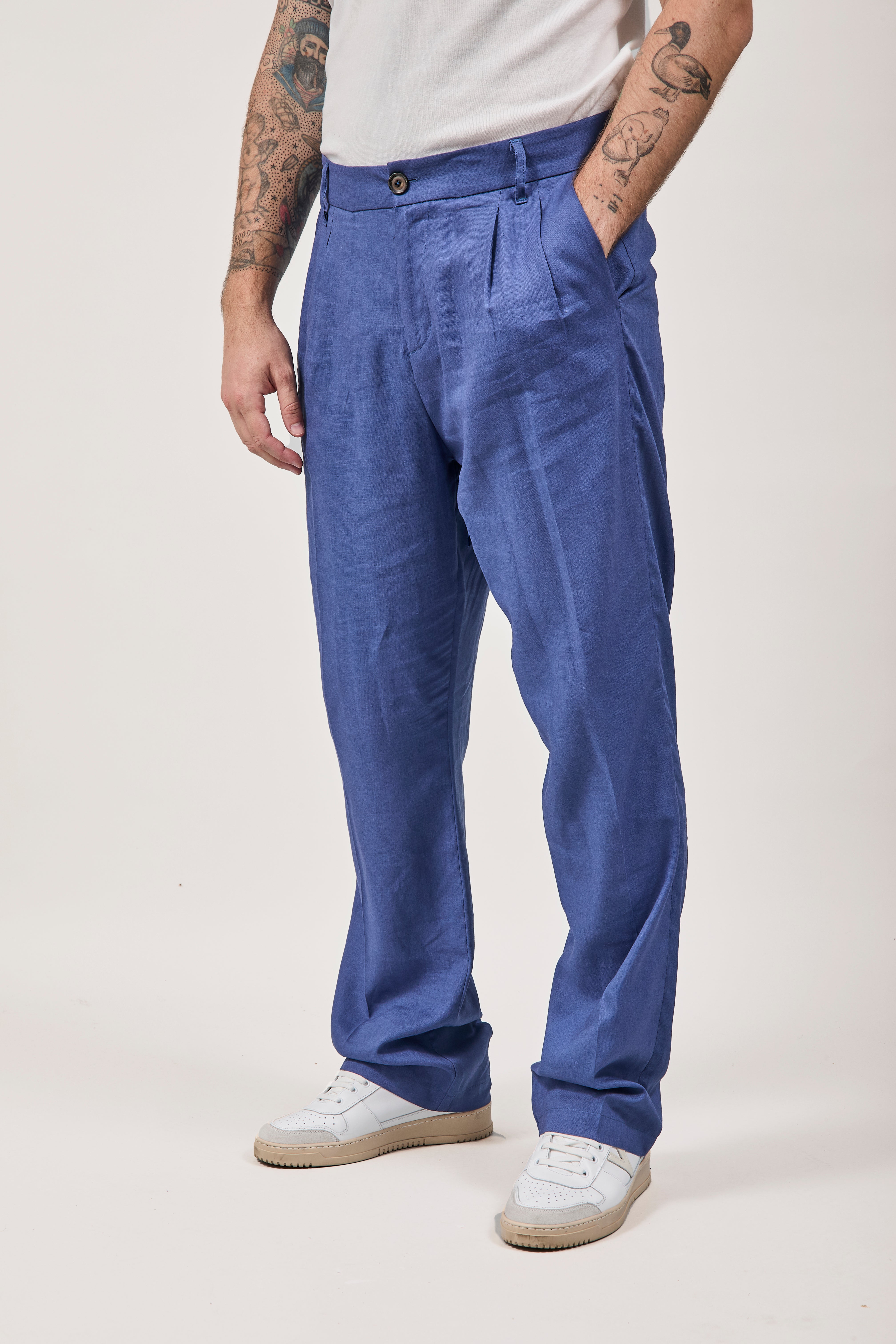 Pantalone Imperial Lino Palazzo Denim