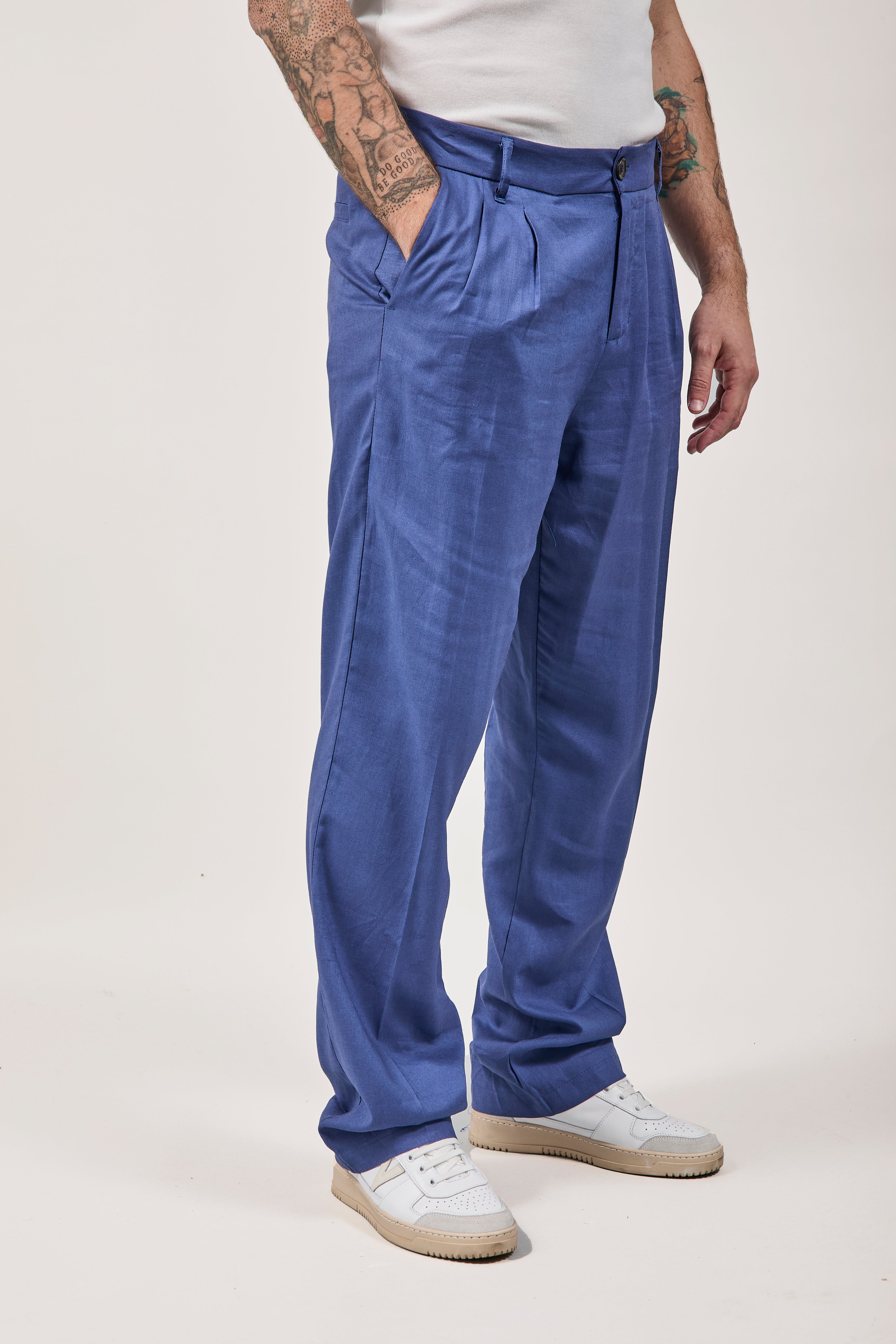 Pantalone Imperial Lino Palazzo Denim