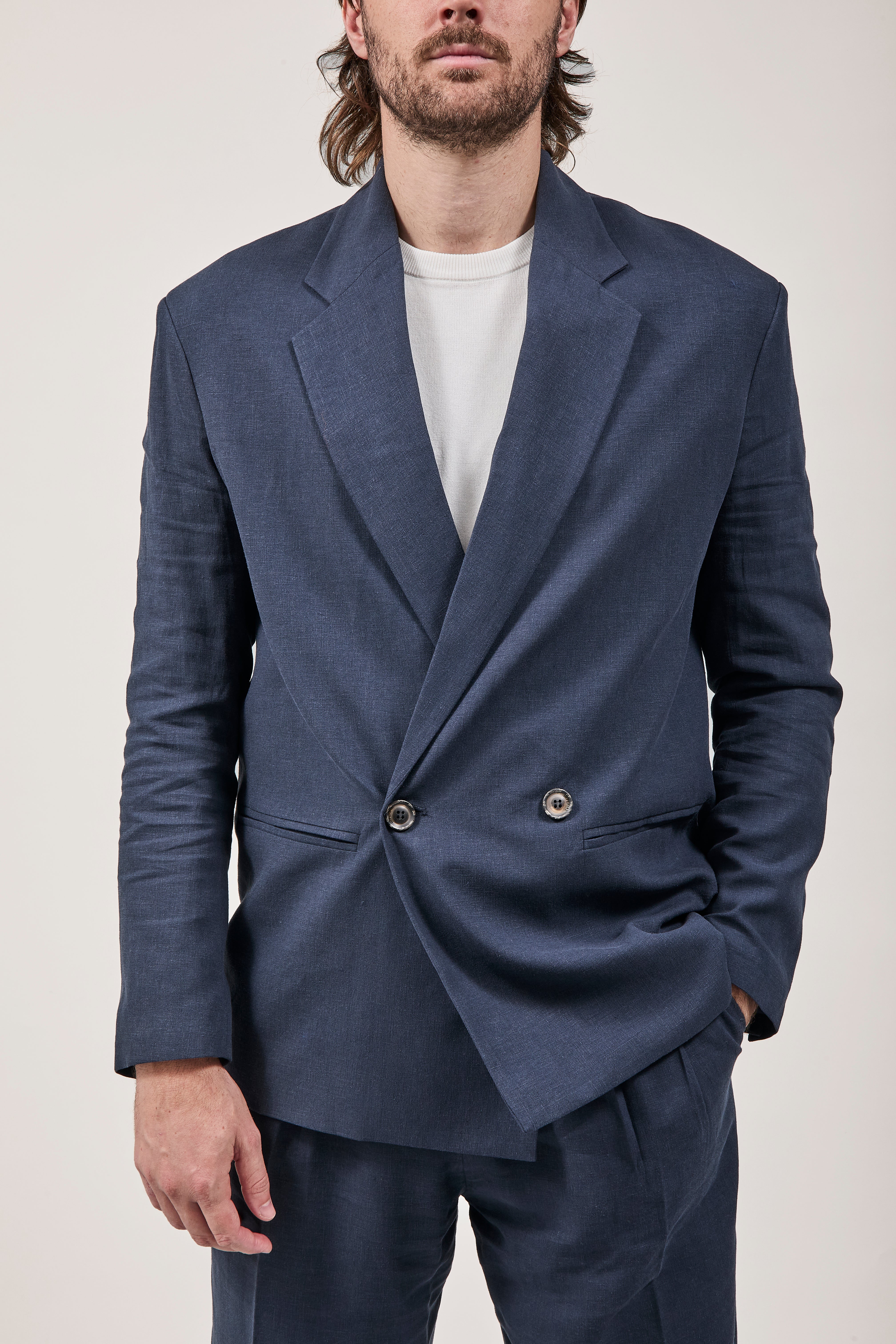 Giacca Imperial Lino Over Navy