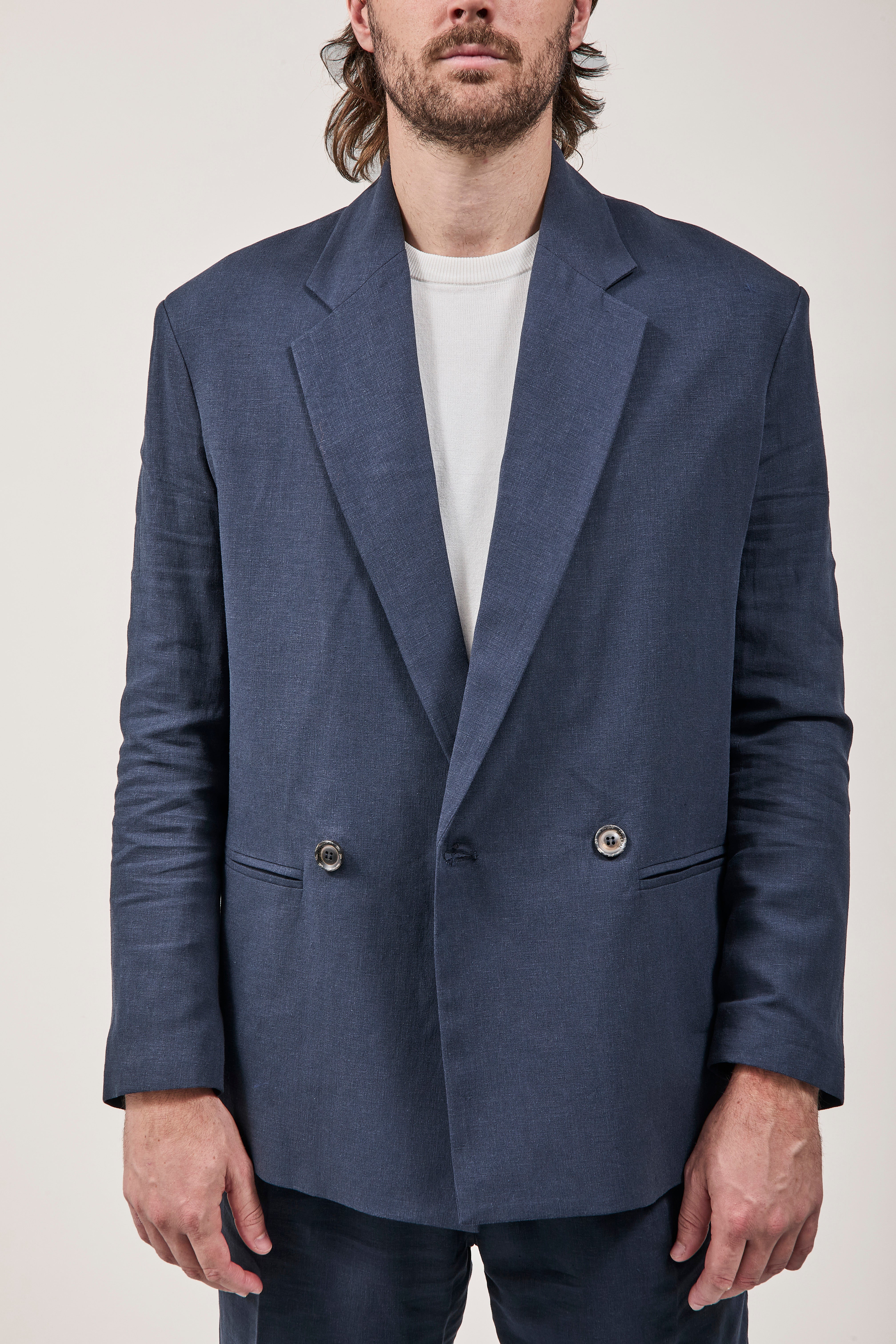 Giacca Imperial Lino Over Navy