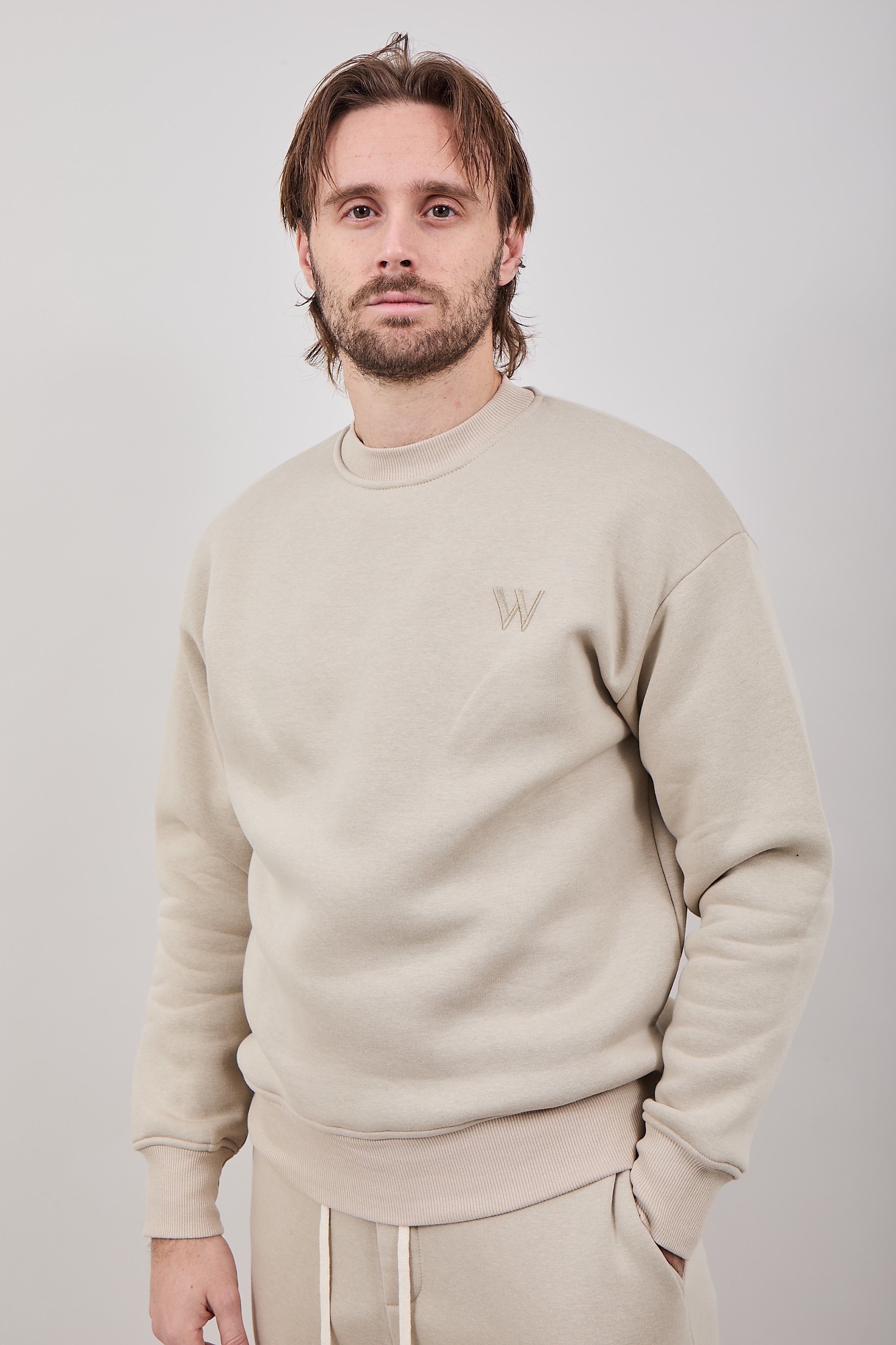 Felpa Girocollo Why Not Brand Essential Beige