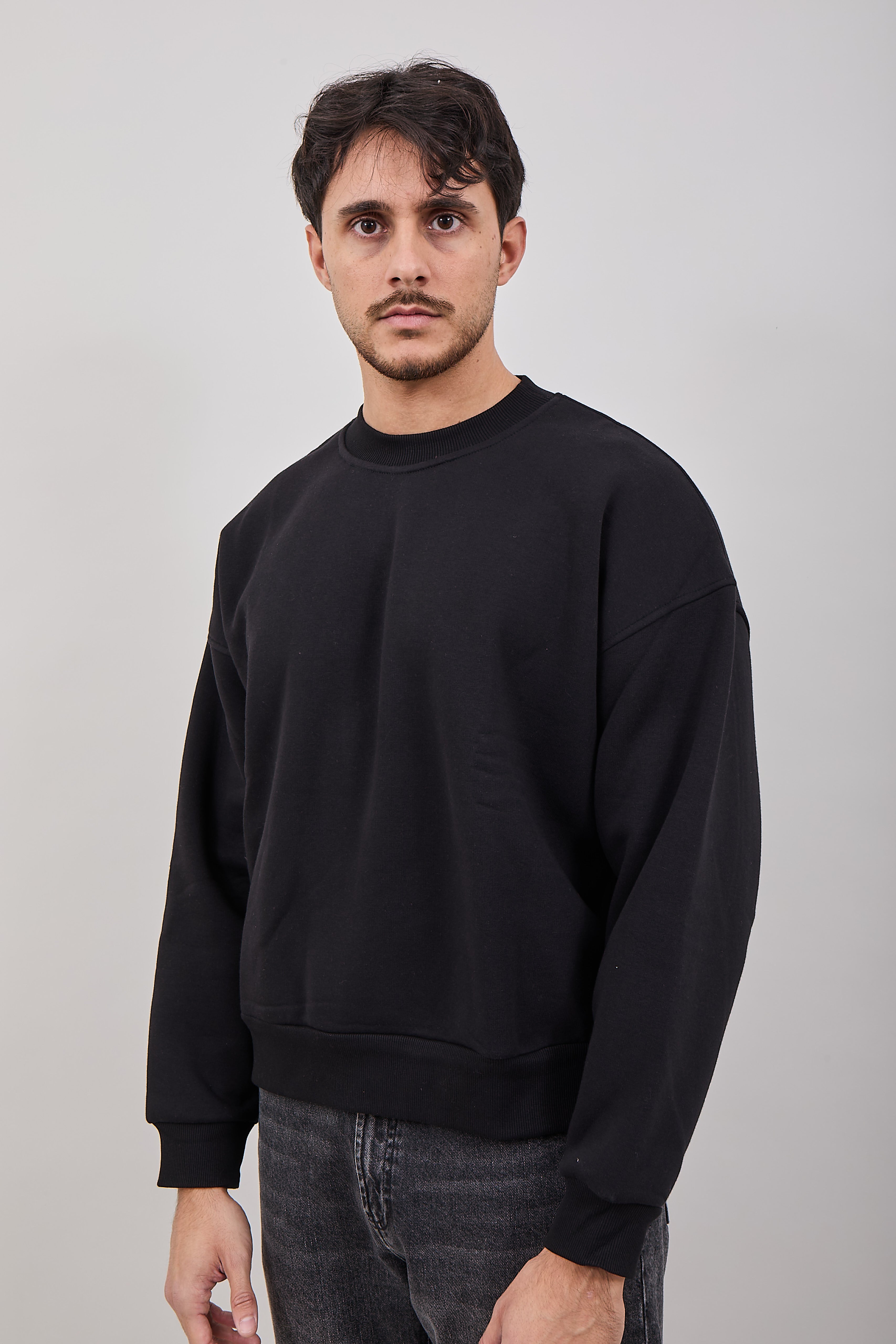 Felpa Njb Cropped Girocollo Nero