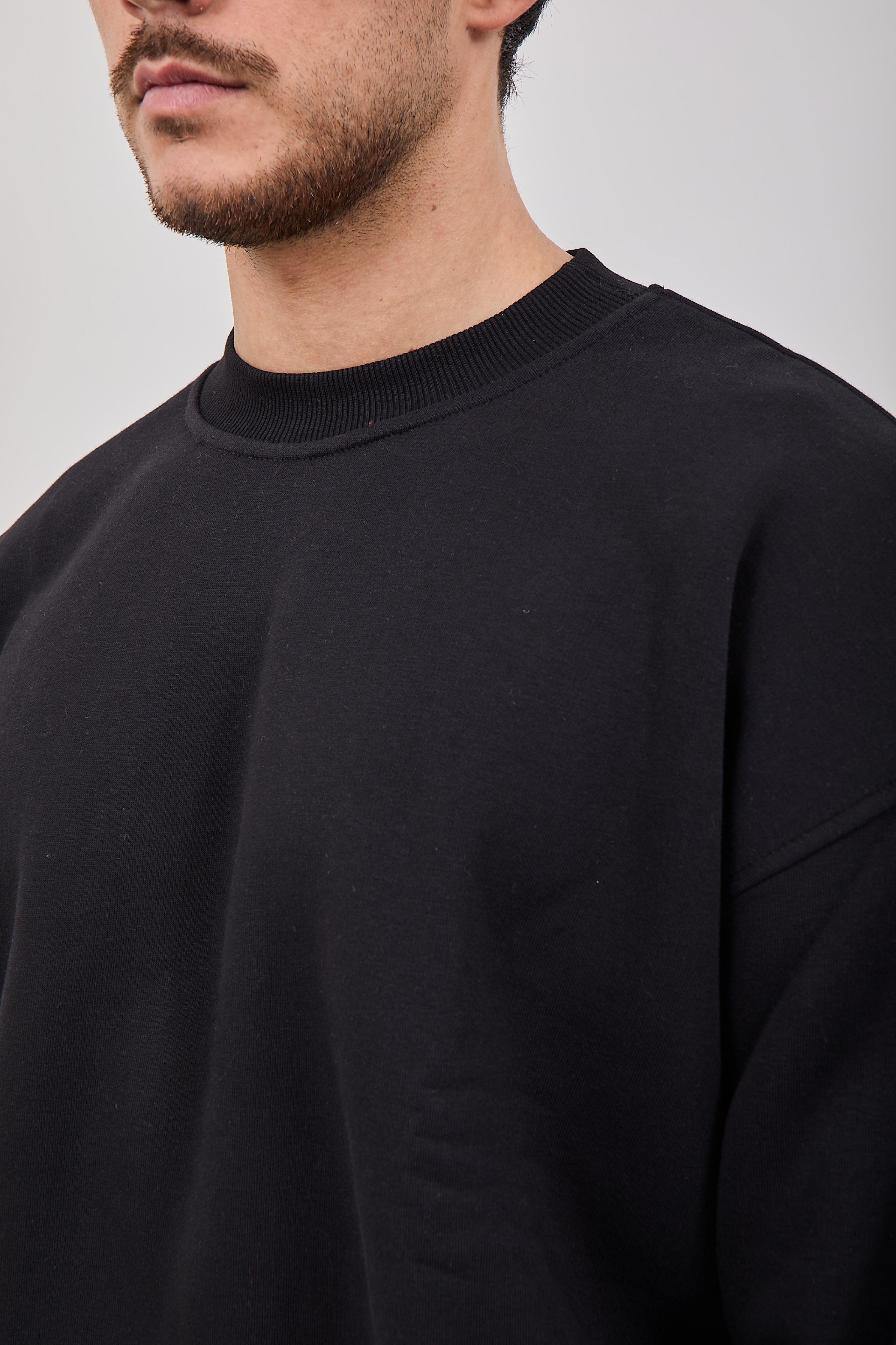 Felpa Njb Cropped Girocollo Nero