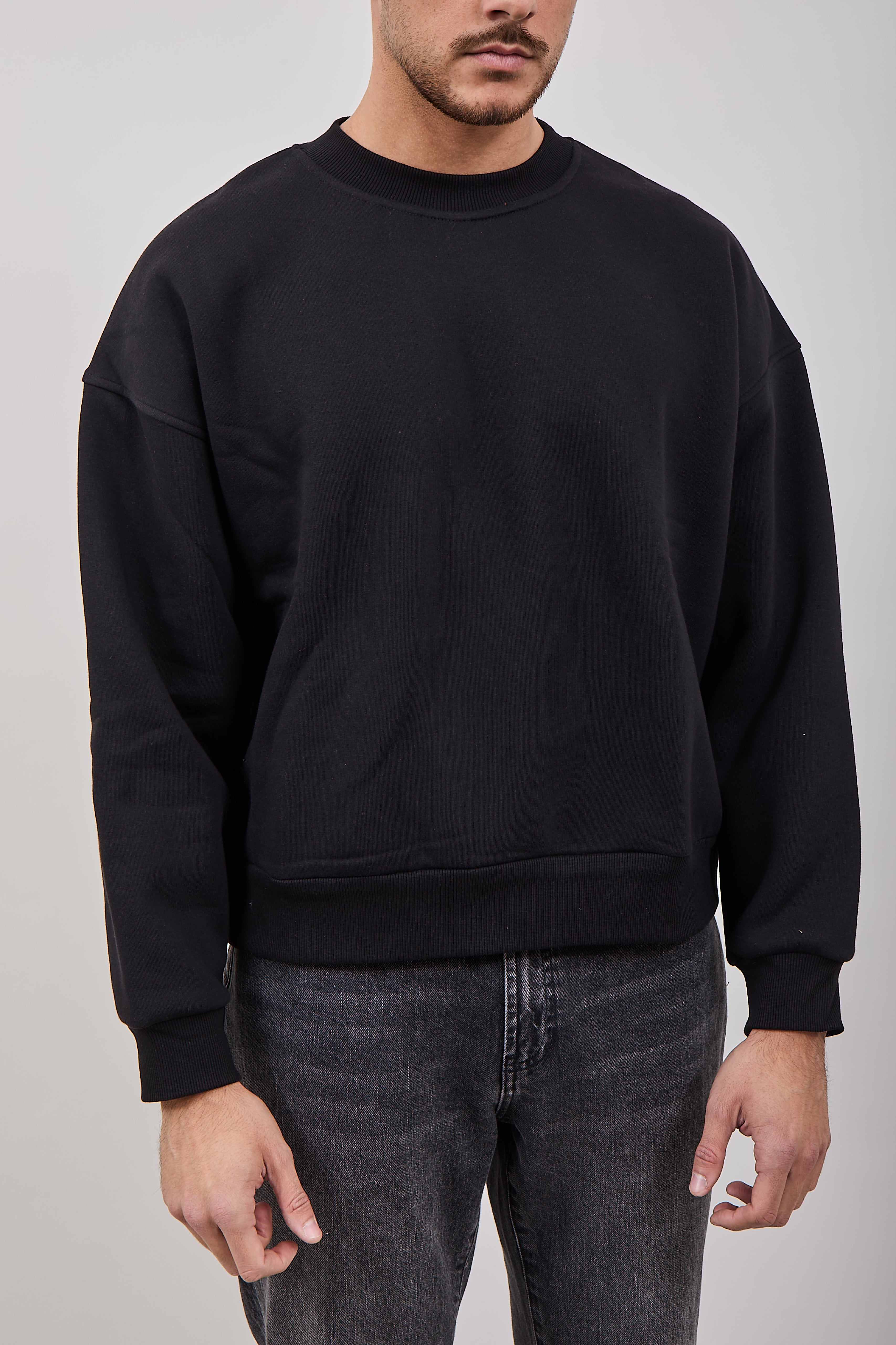 Felpa Njb Cropped Girocollo Nero