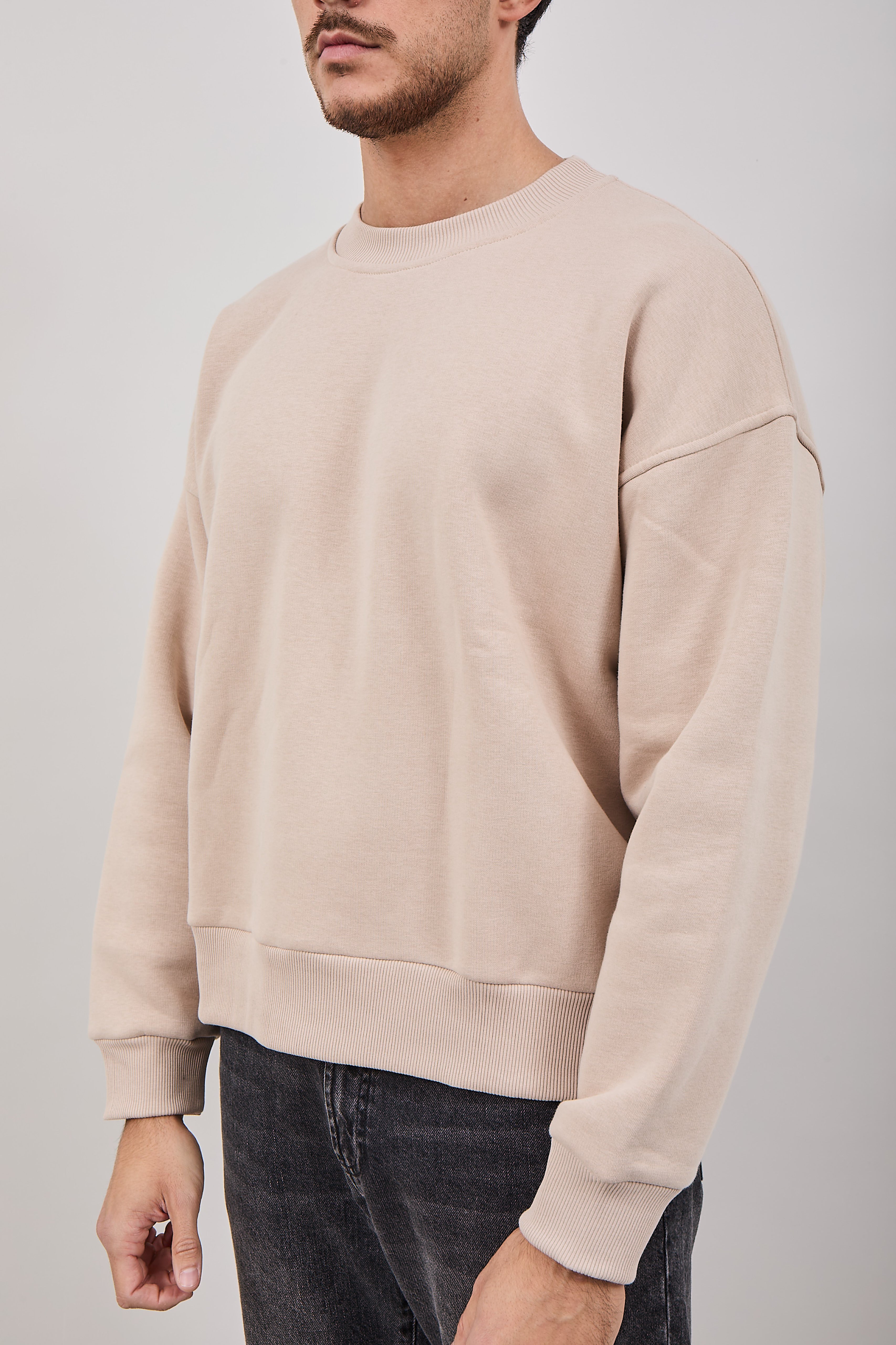 Felpa Njb Cropped Girocollo Avorio