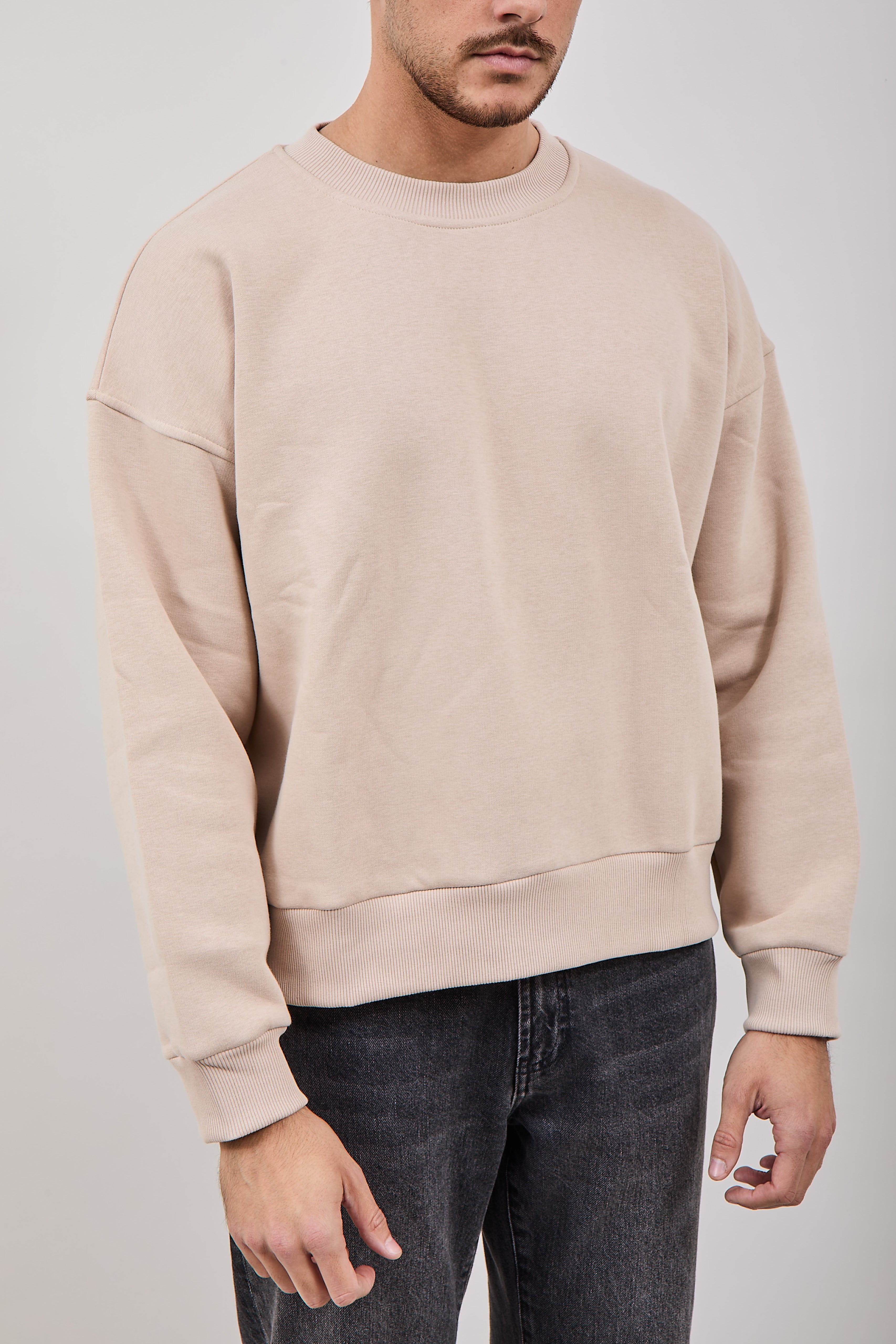 Felpa Njb Cropped Girocollo Avorio