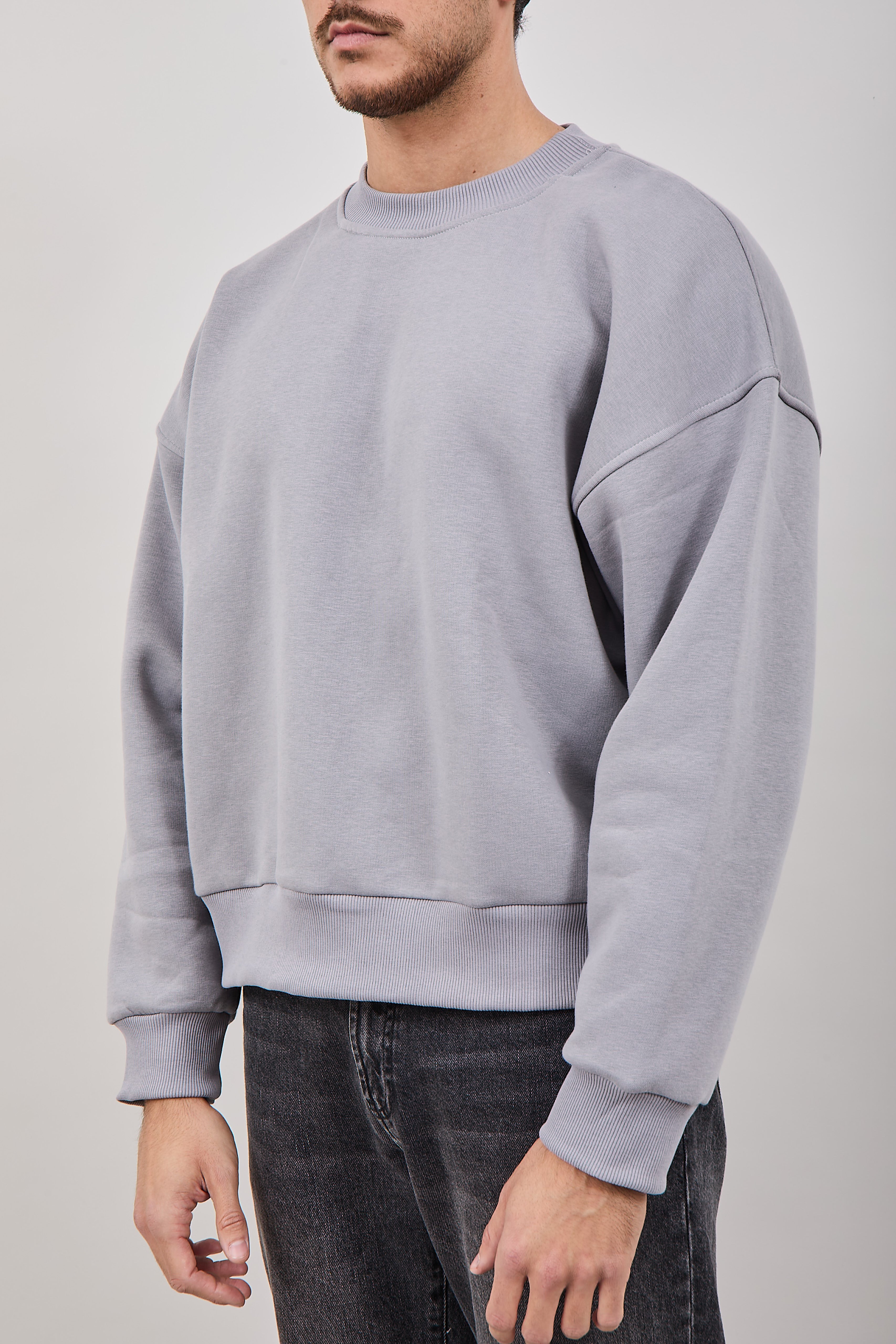 Felpa Njb Cropped Girocollo Ferro