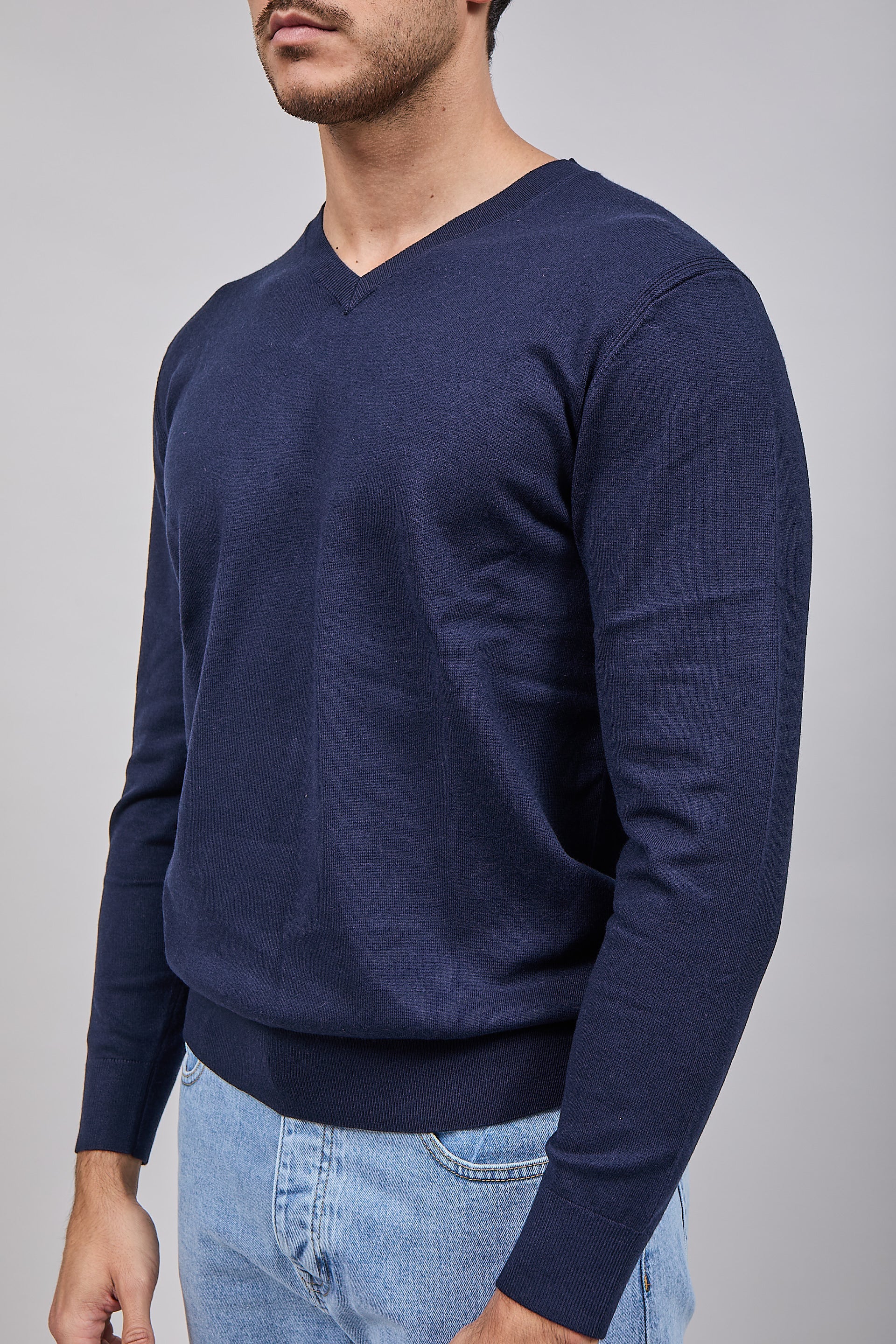 Maglioncino Diktat Cashmere Scollo V Navy 002