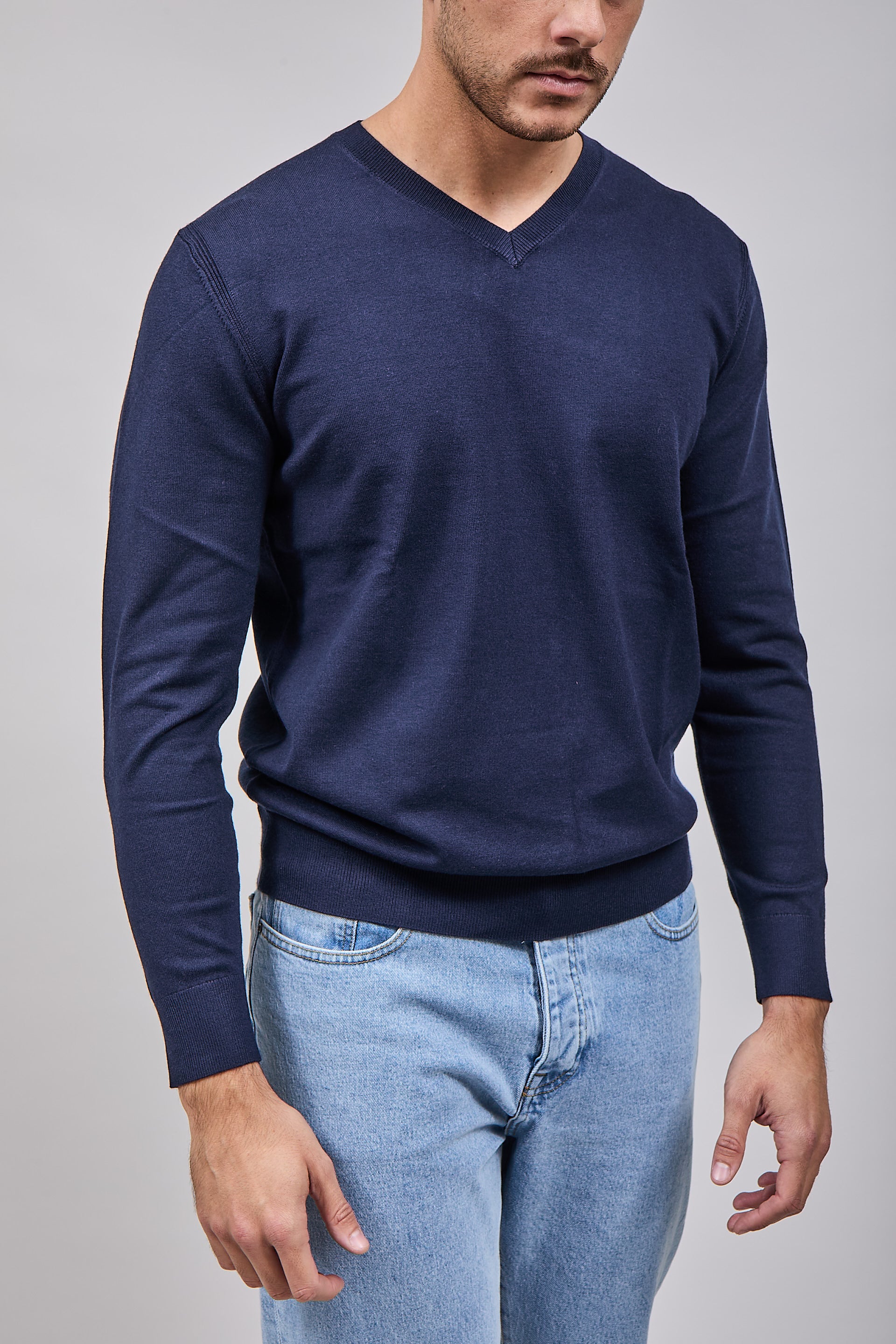 Maglioncino Diktat Cashmere Scollo V Navy 002
