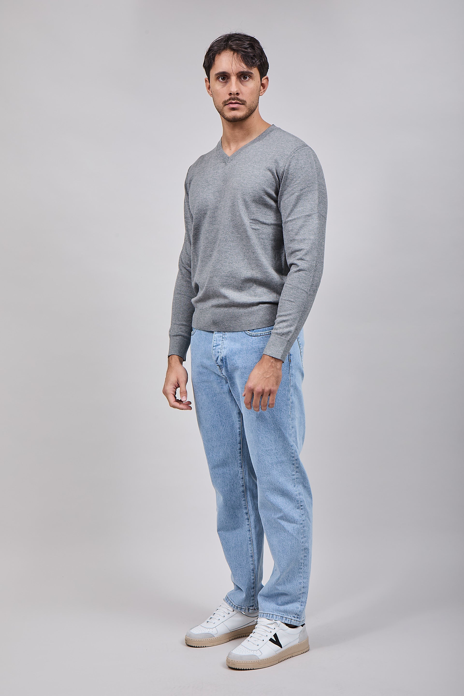 Maglioncino Diktat Cashmere Scollo V Grigio 002