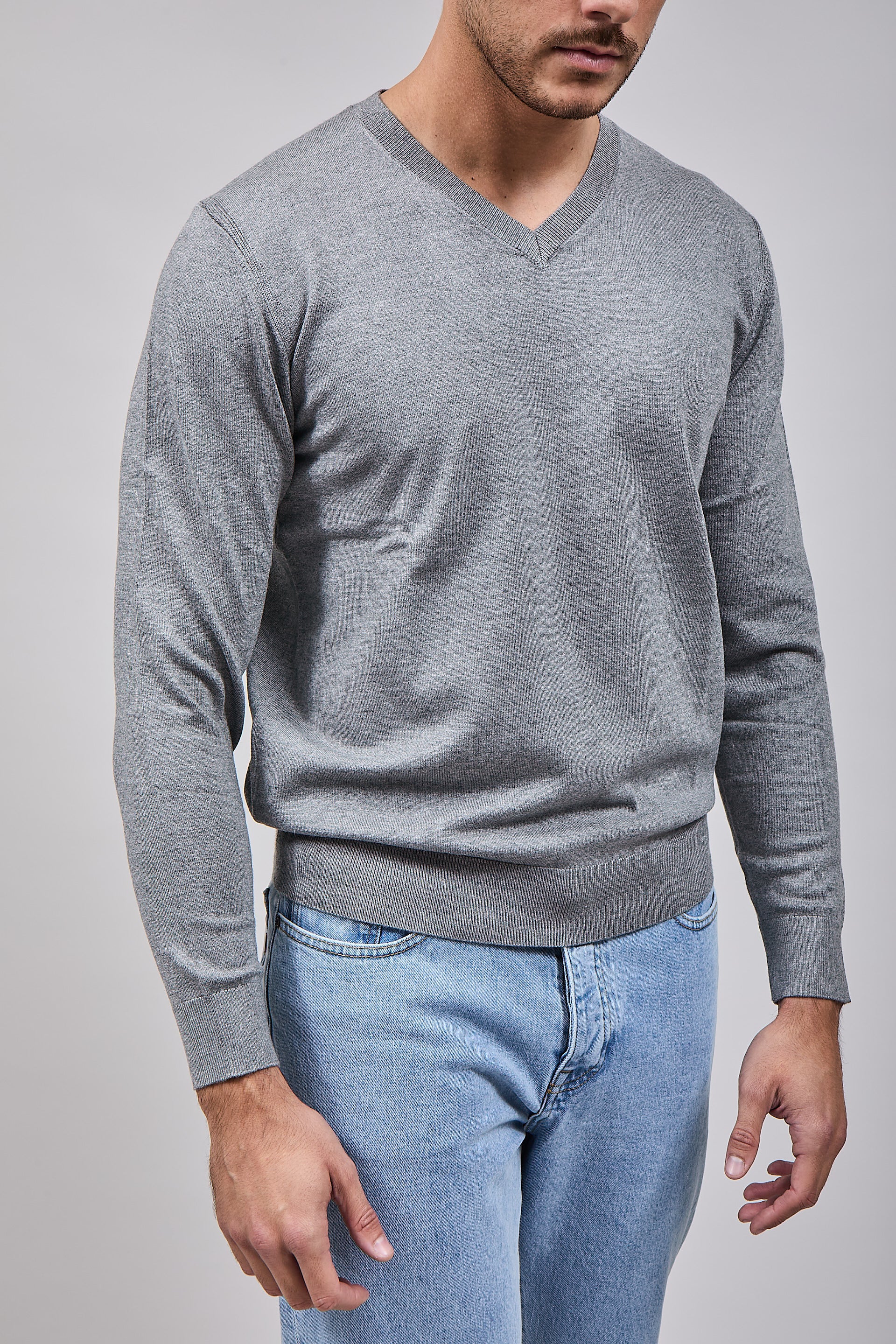 Maglioncino Diktat Cashmere Scollo V Grigio 002