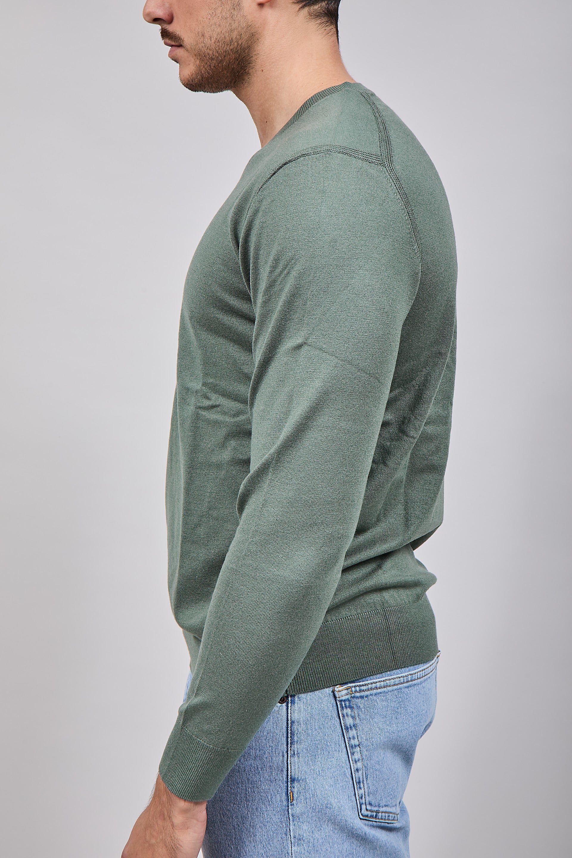 Maglioncino Diktat Cashmere Scollo V Salvia 002