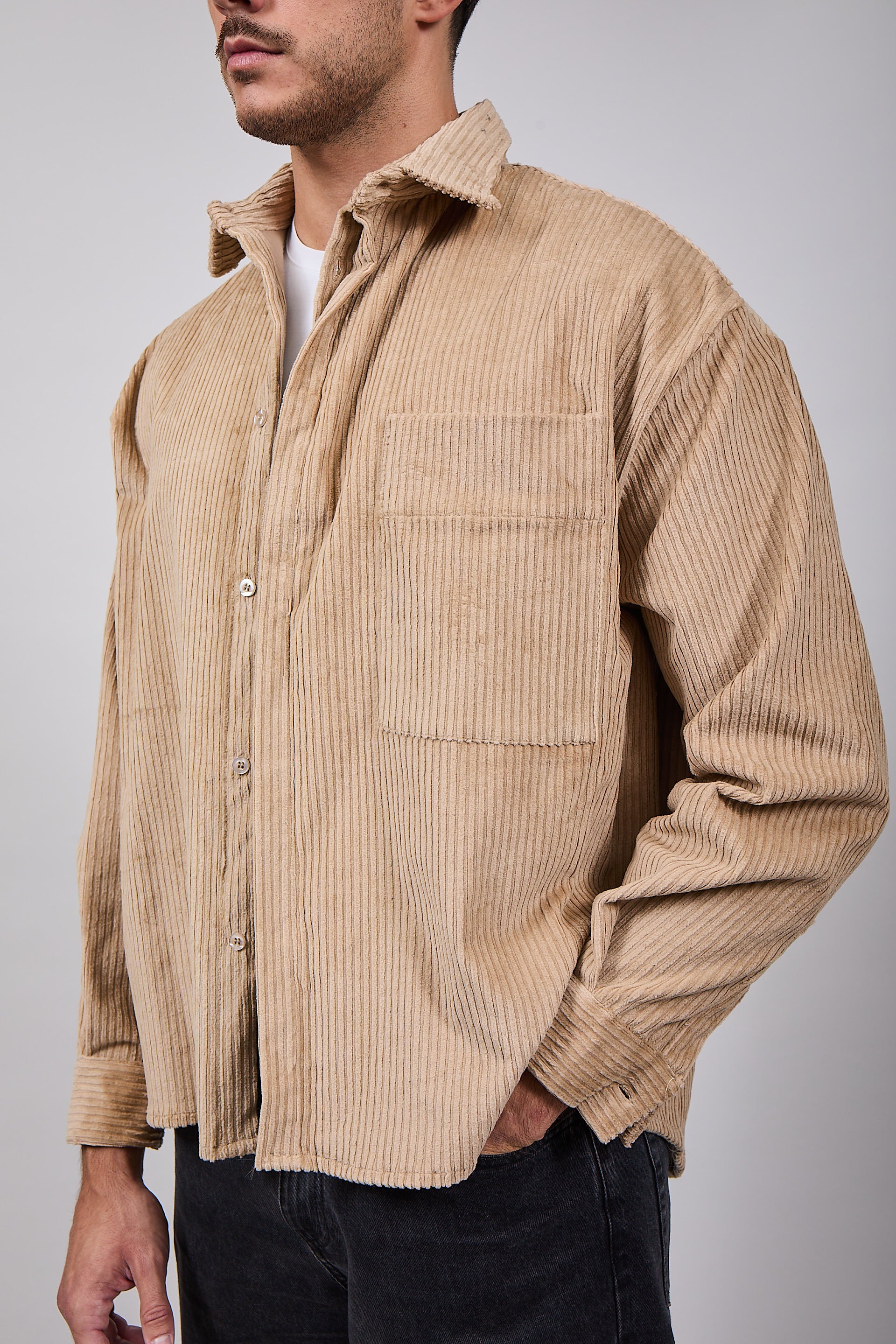 Camicia NJB Velluto Cropped Cammello (12319168790868)