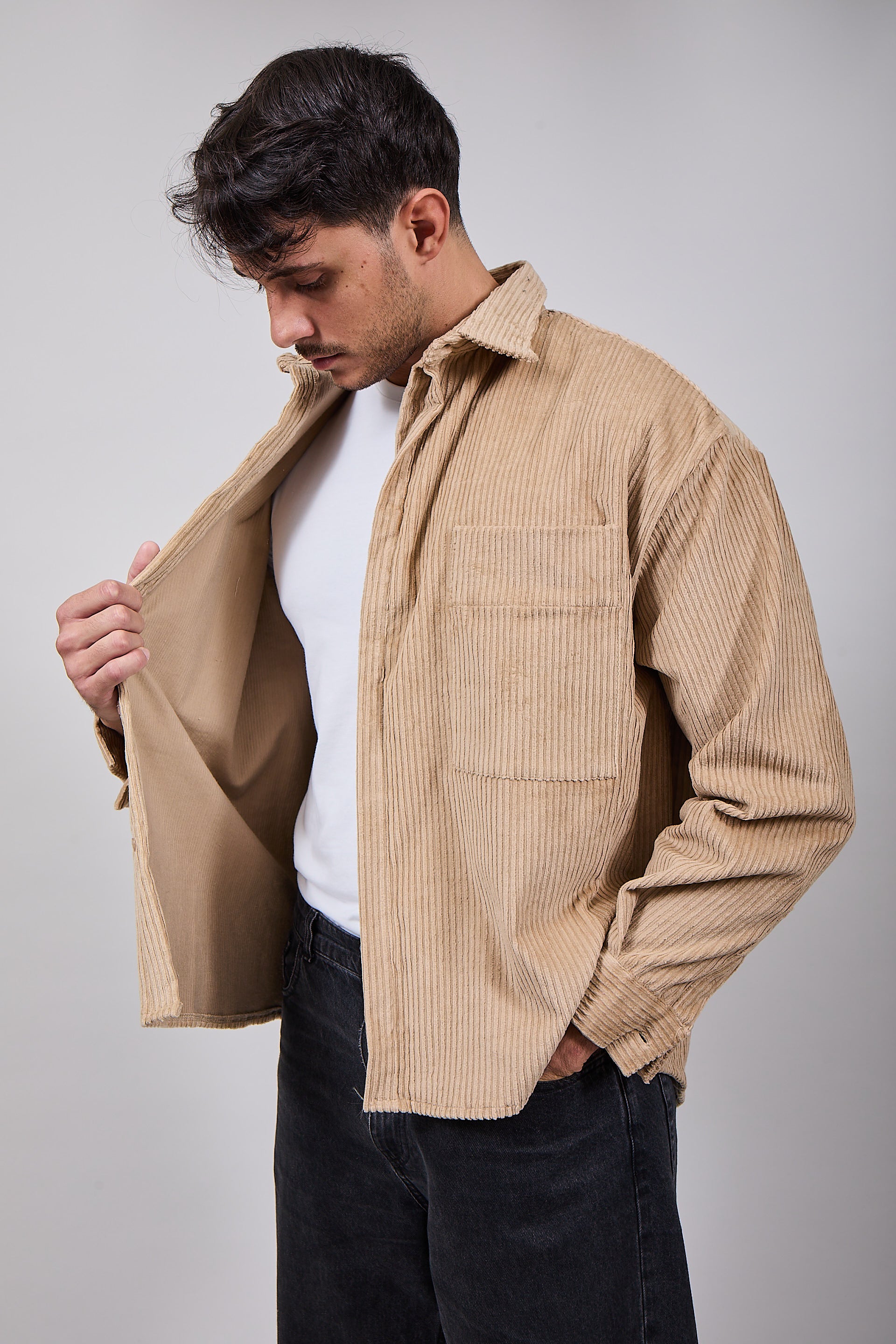 Camicia NJB Velluto Cropped Cammello (12319168790868)