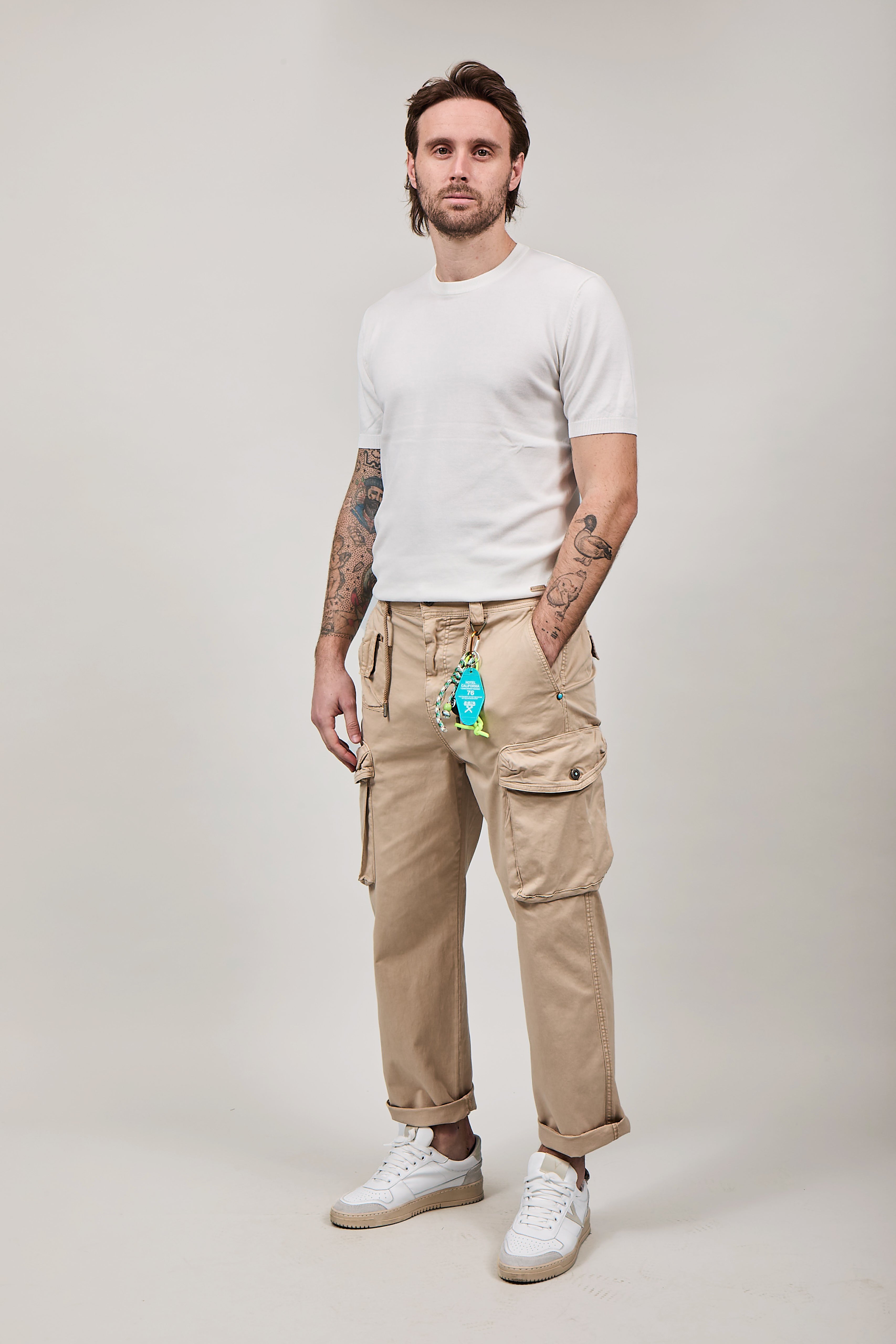Pantalone Berna Cargo Destroy Beige