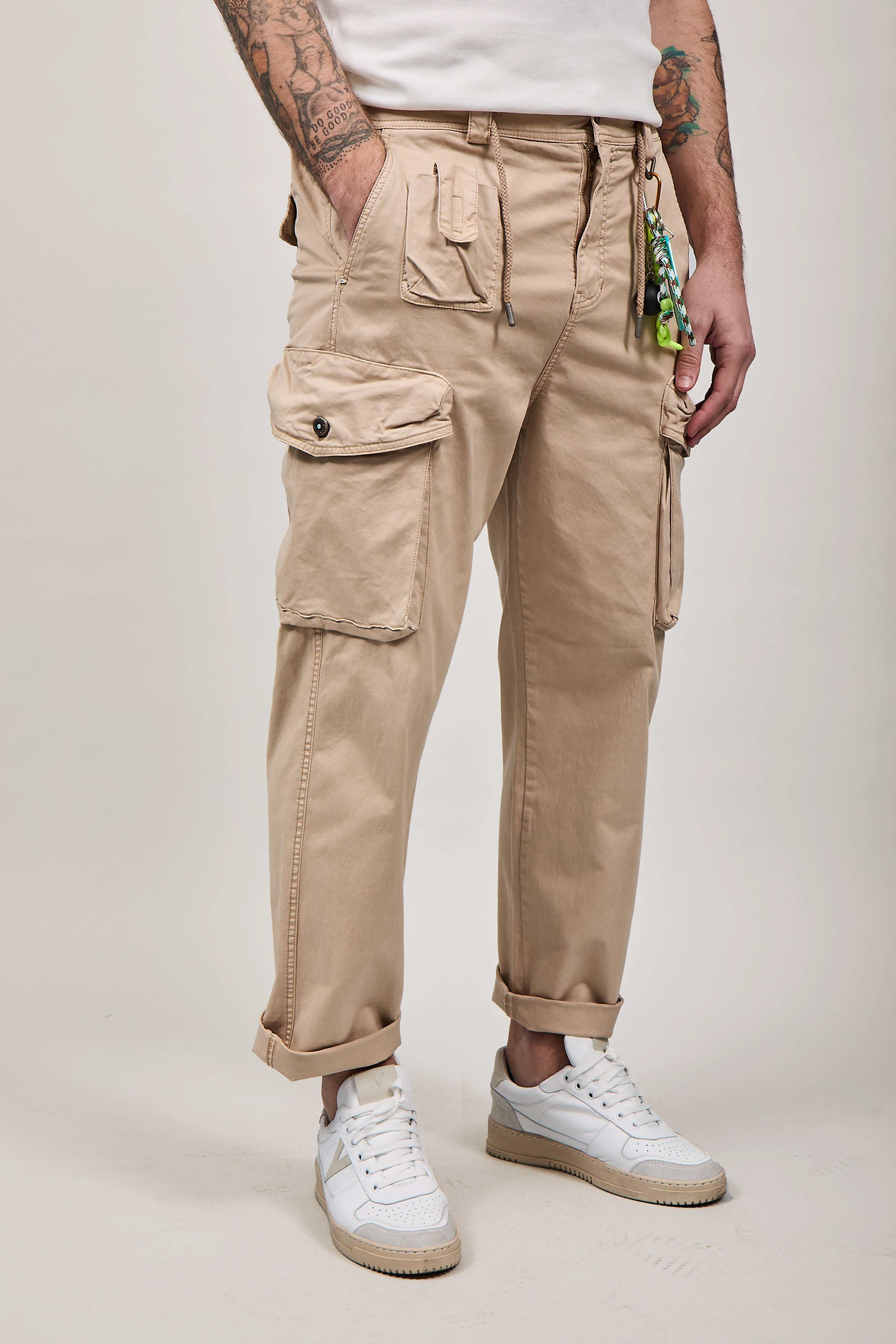 Pantalone Berna Cargo Destroy Beige