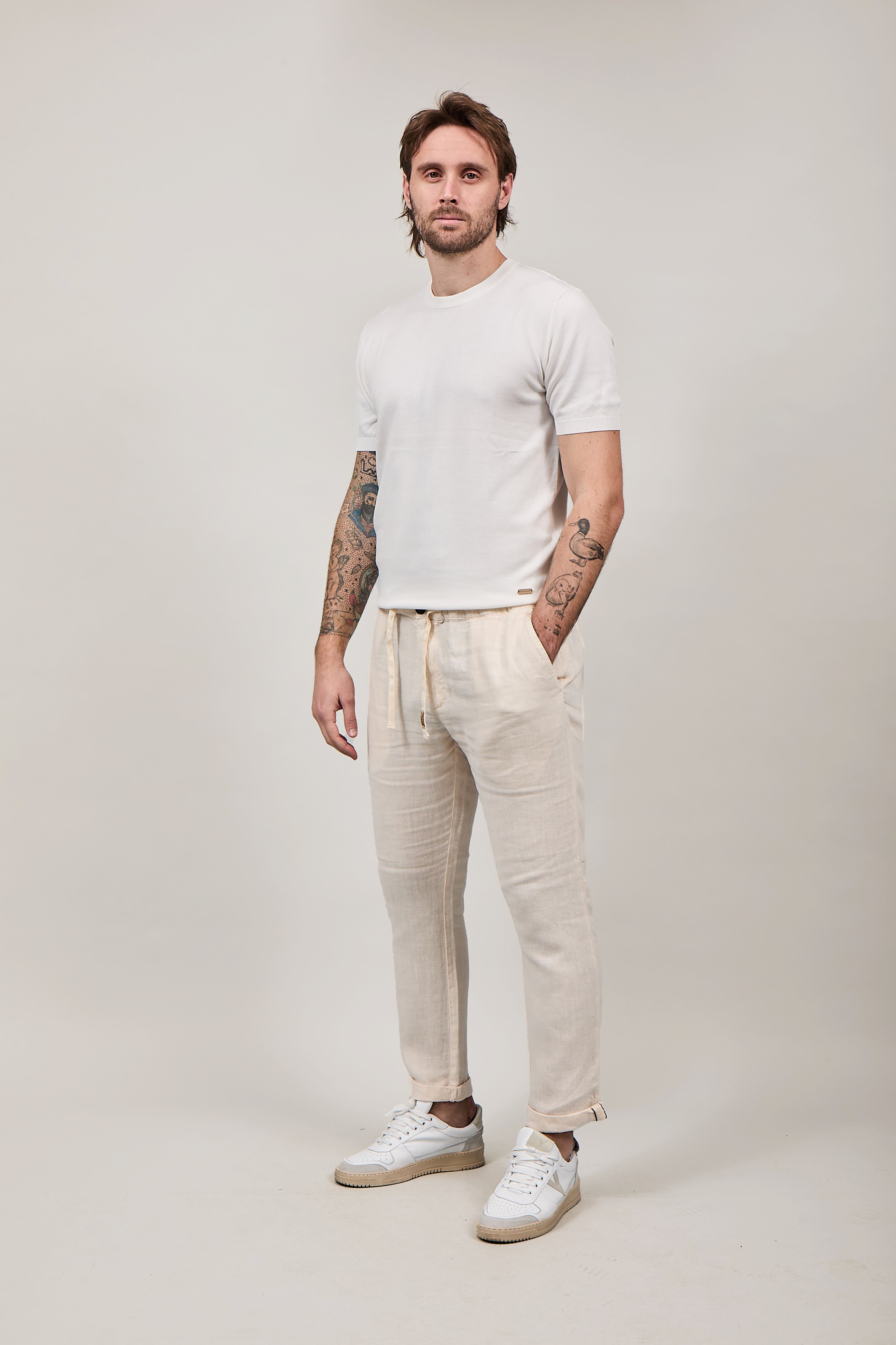 Pantalone Clark Lino Lewis T016 Avorio