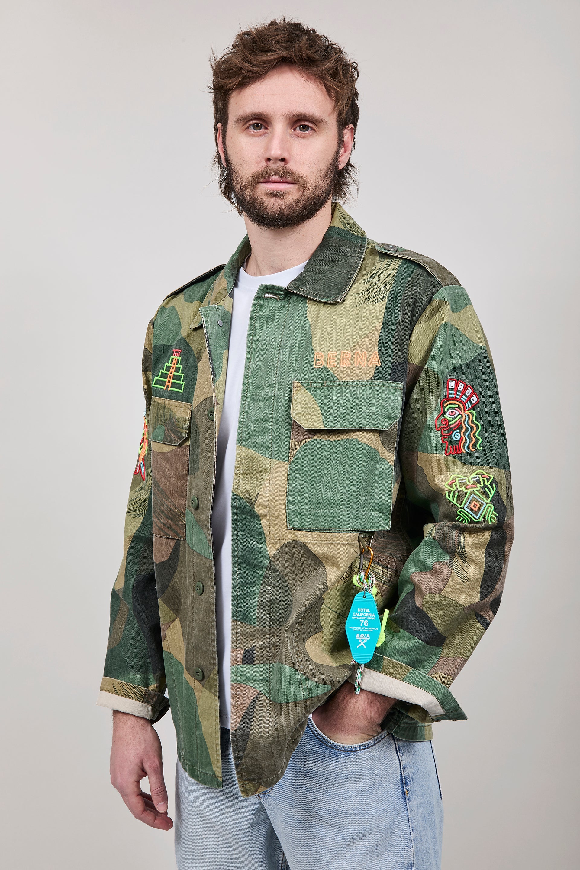 Overshirt Berna Camou Ricami Aztechi