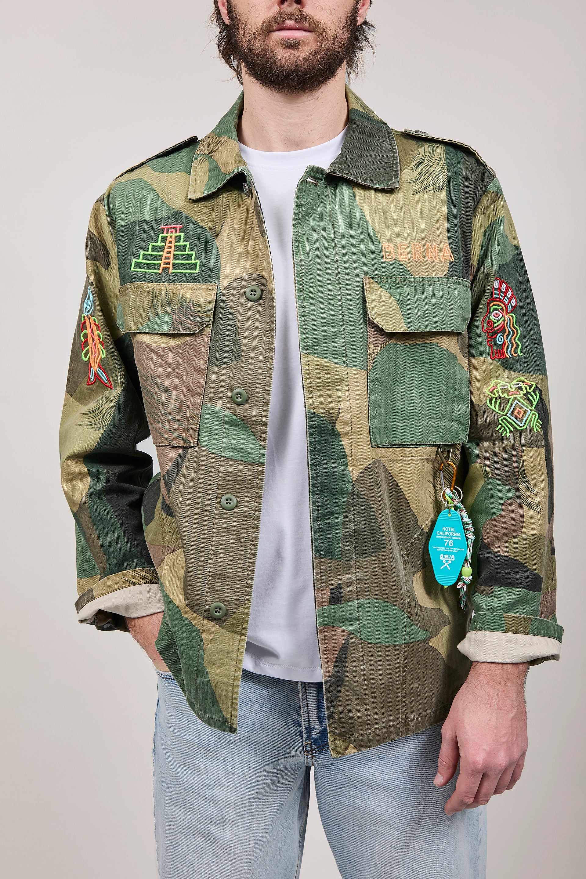 Overshirt Berna Camou Ricami Aztechi