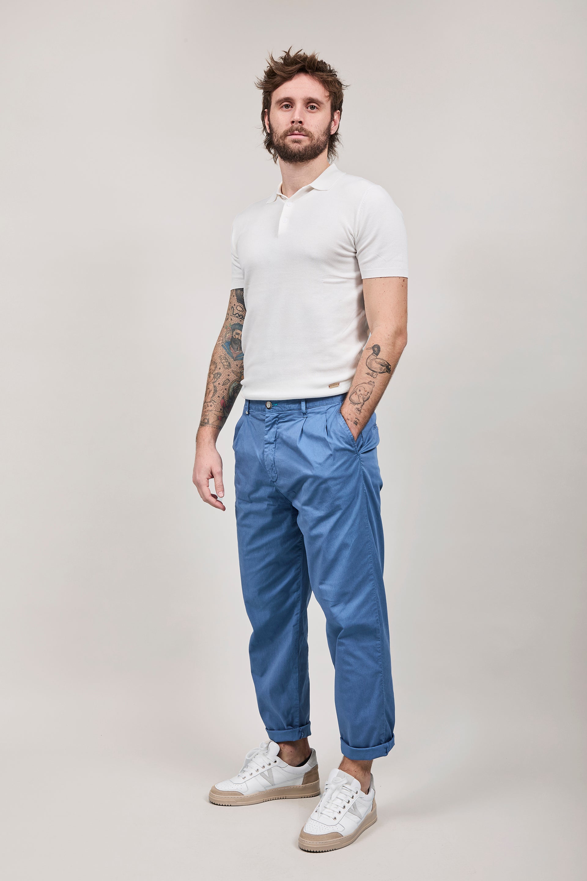 Pantalone Berna Japan Blu Ciano 96