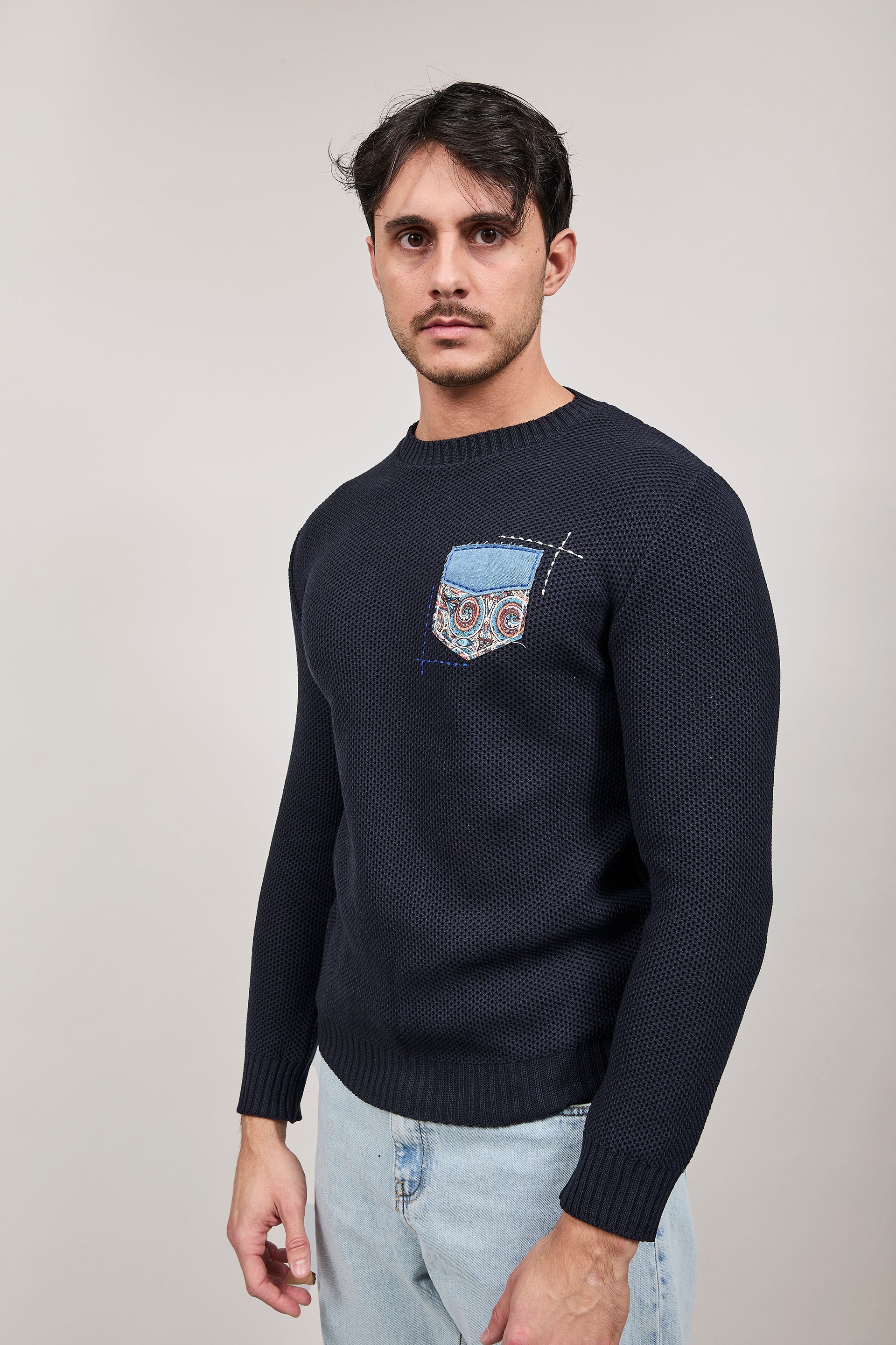 Maglioncino V2 Occhio di pernice Blu