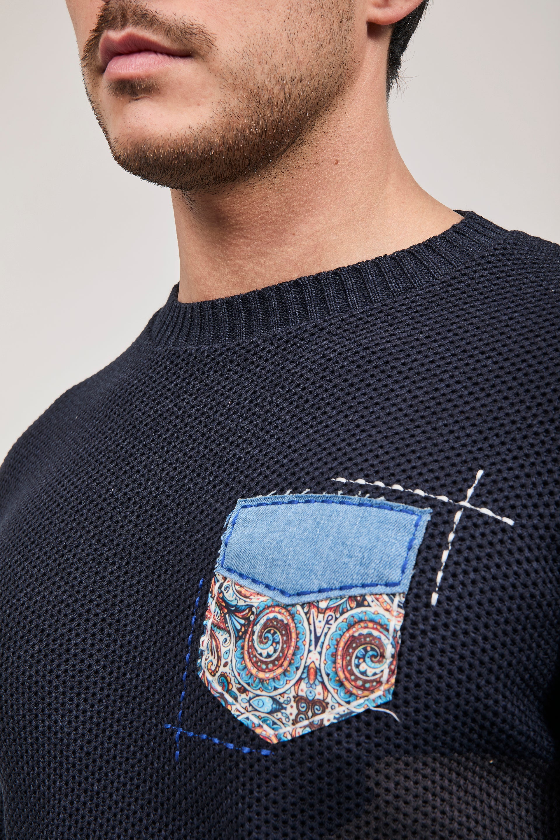 Maglioncino V2 Occhio di pernice Blu