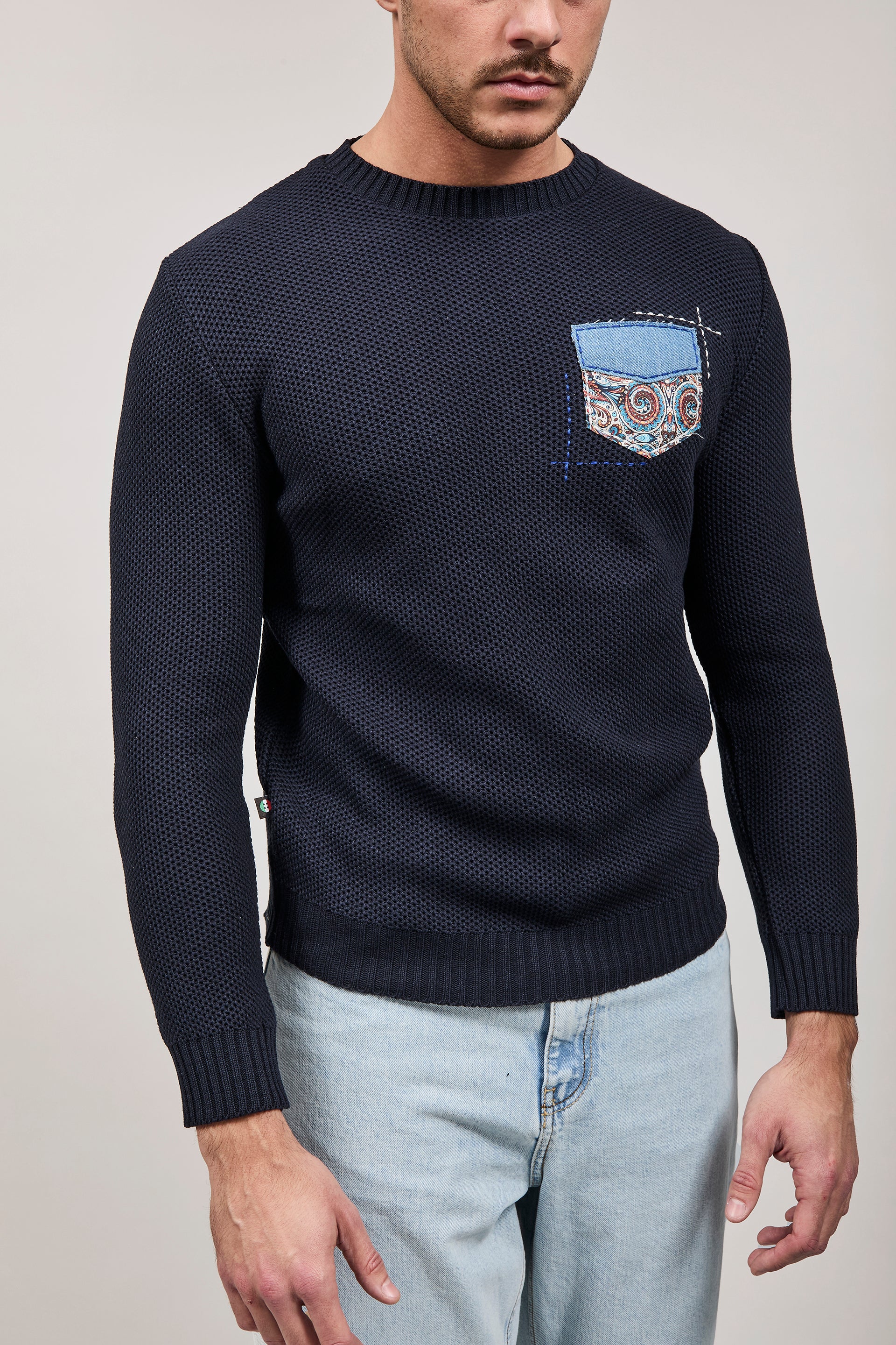 Maglioncino V2 Occhio di pernice Blu