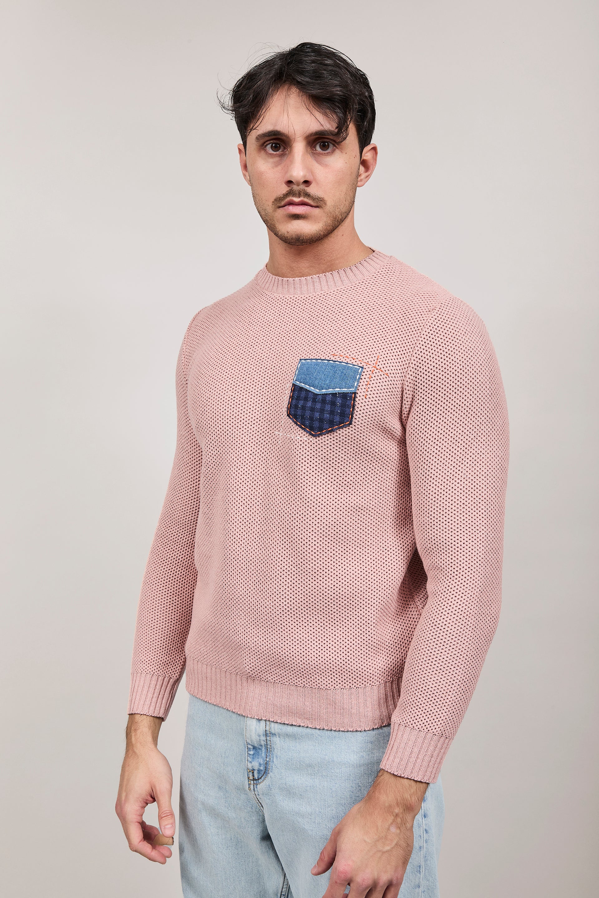 Maglioncino V2 Occhio di pernice Cipria