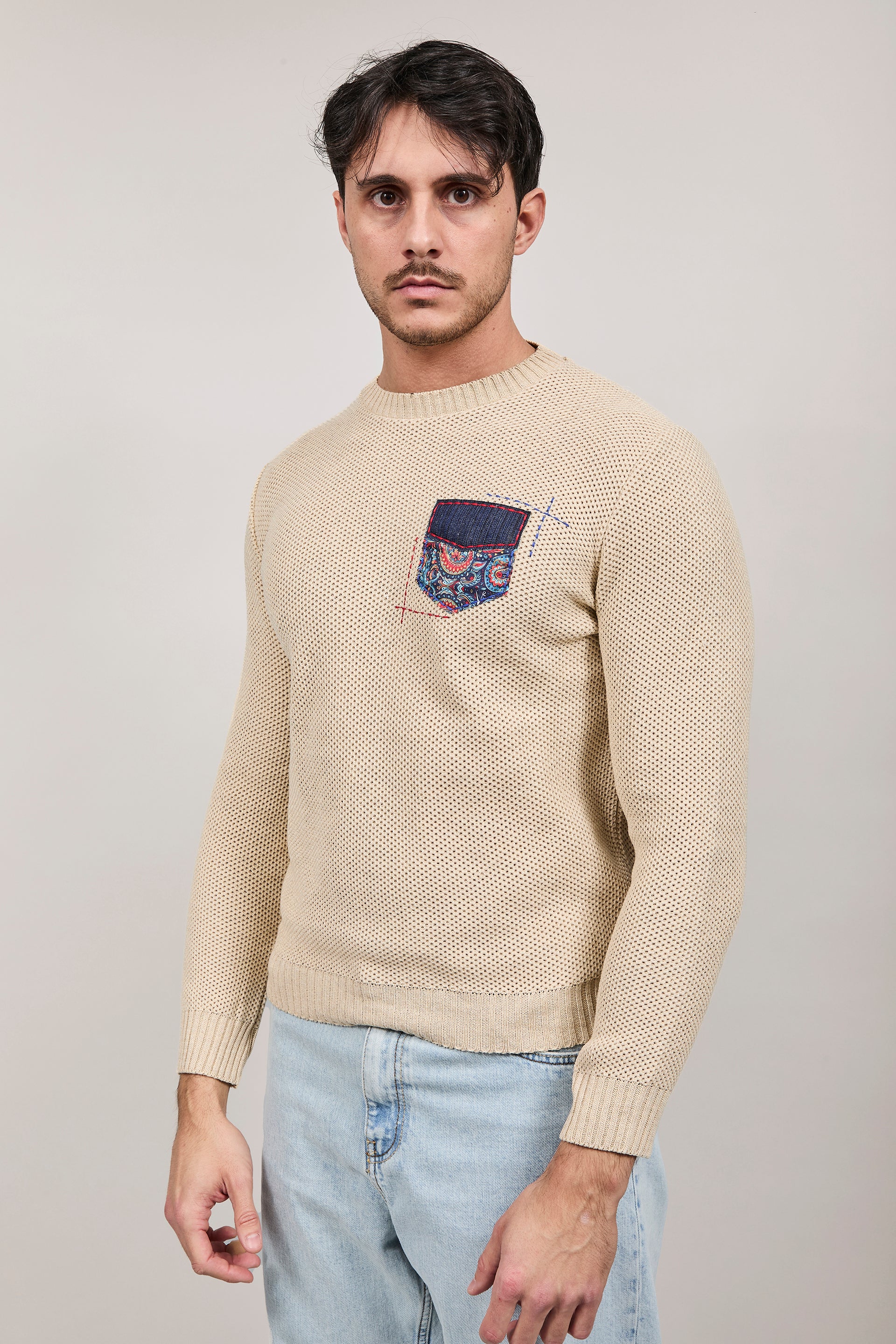 Maglioncino V2 Occhio di pernice Sabbia