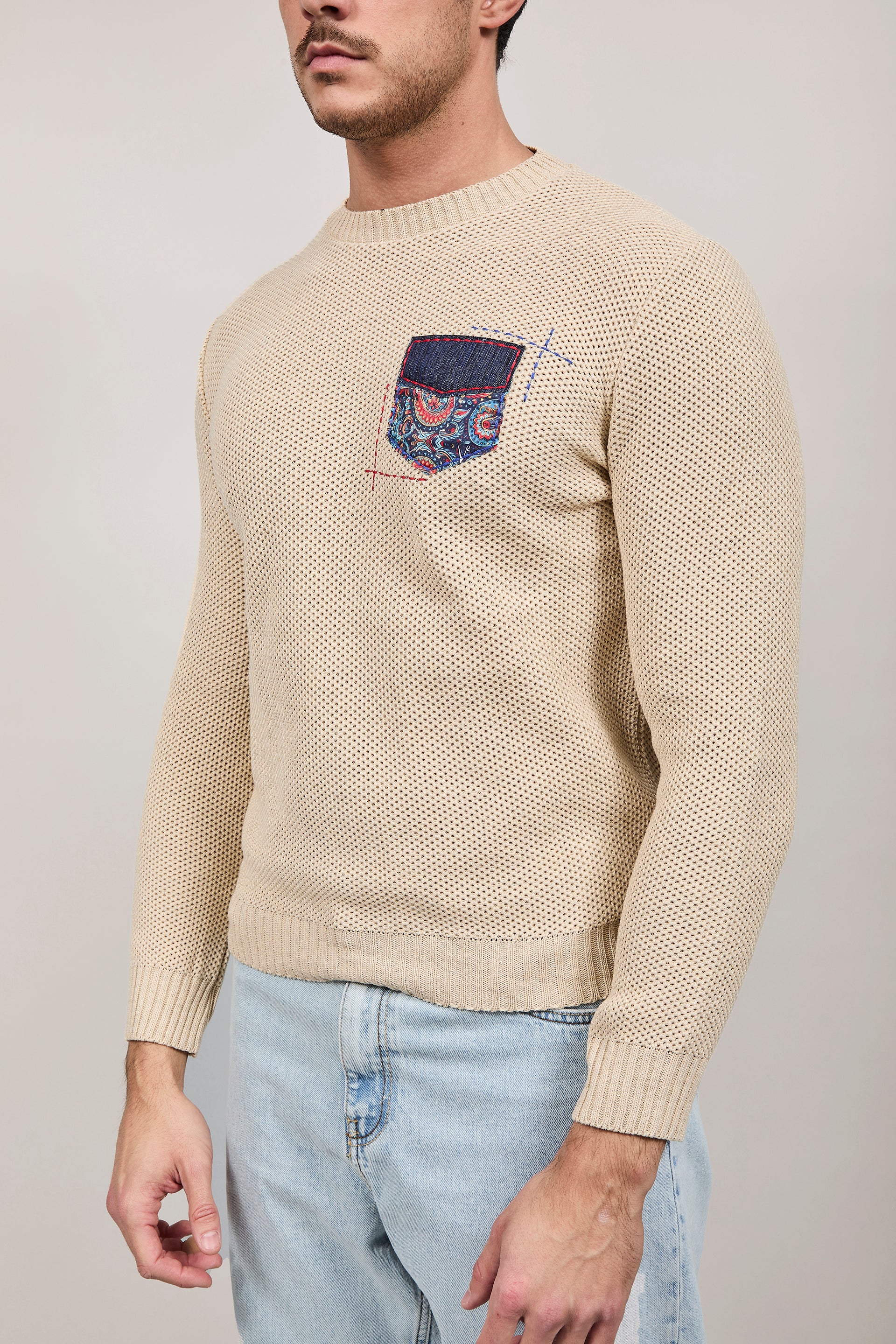 Maglioncino V2 Occhio di pernice Sabbia