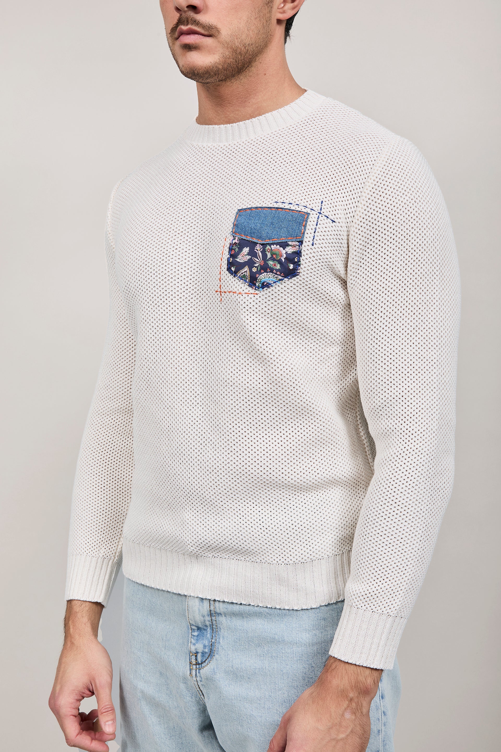 Maglioncino V2 Occhio di pernice Panna