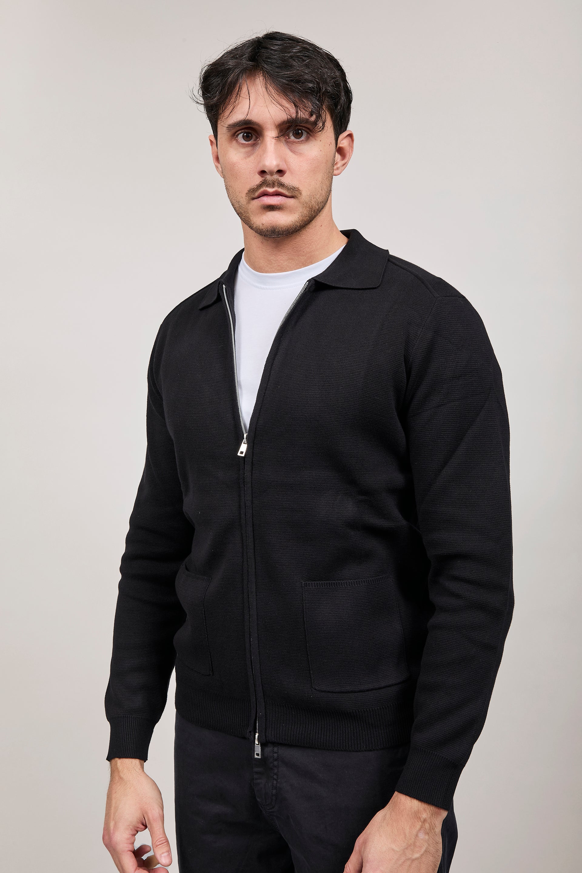 Cardigan Hamaki-ho Zip Nero 3221