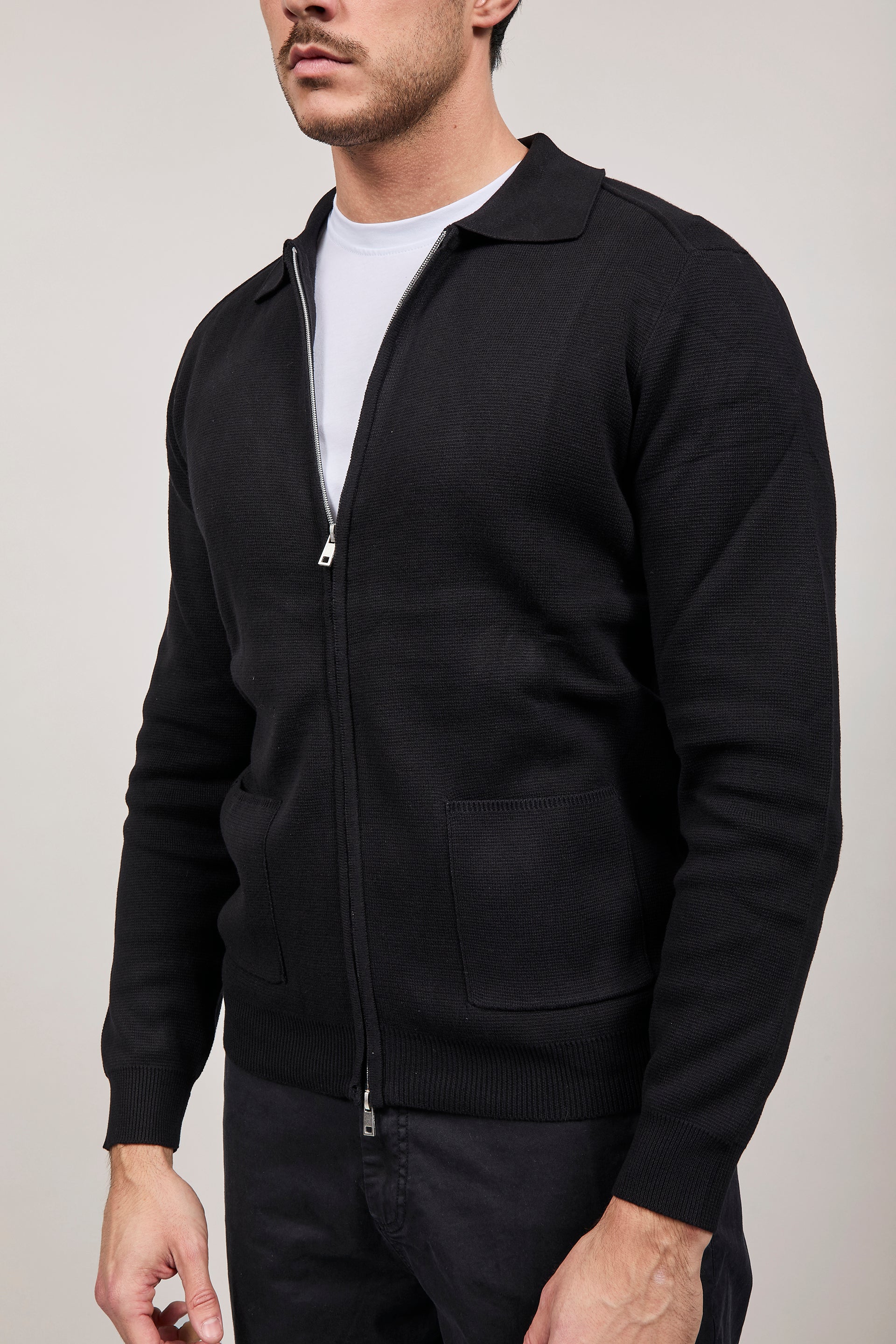 Cardigan Hamaki-ho Zip Nero 3221