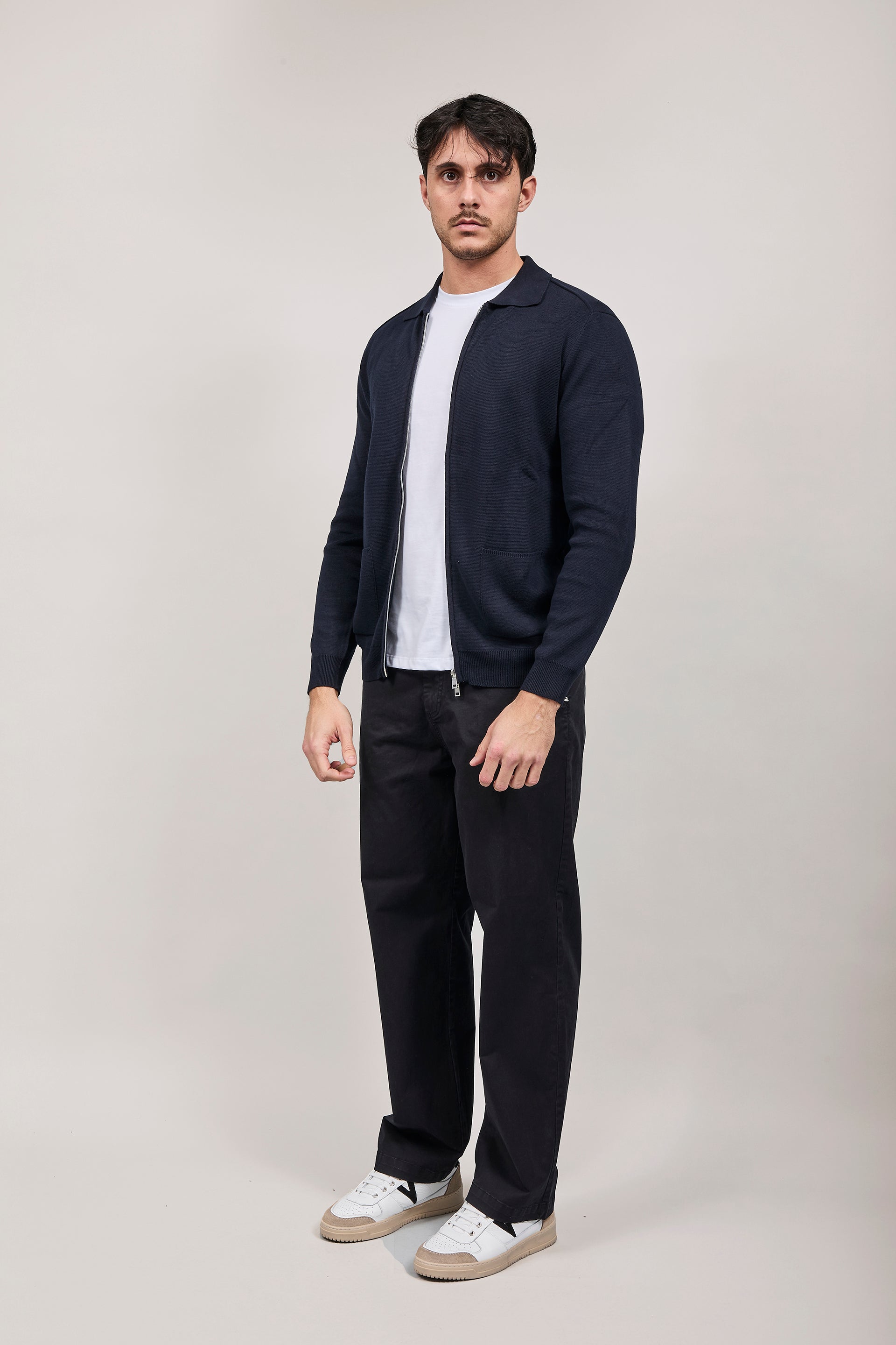 Cardigan Hamaki-ho Zip Blu 3221