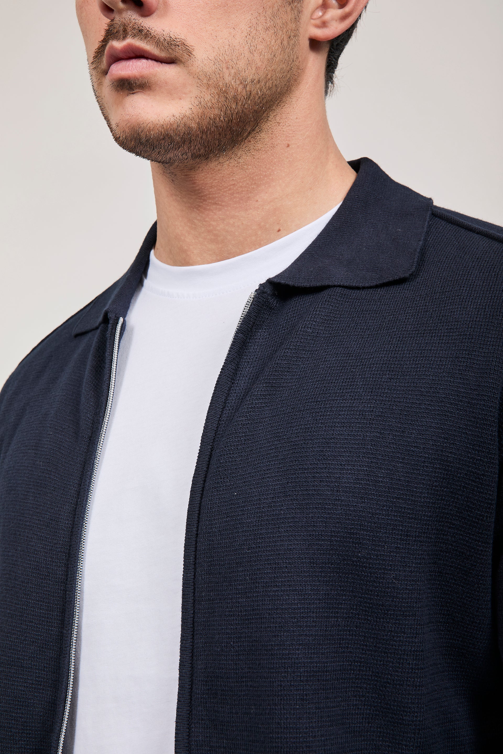 Cardigan Hamaki-ho Zip Blu 3221
