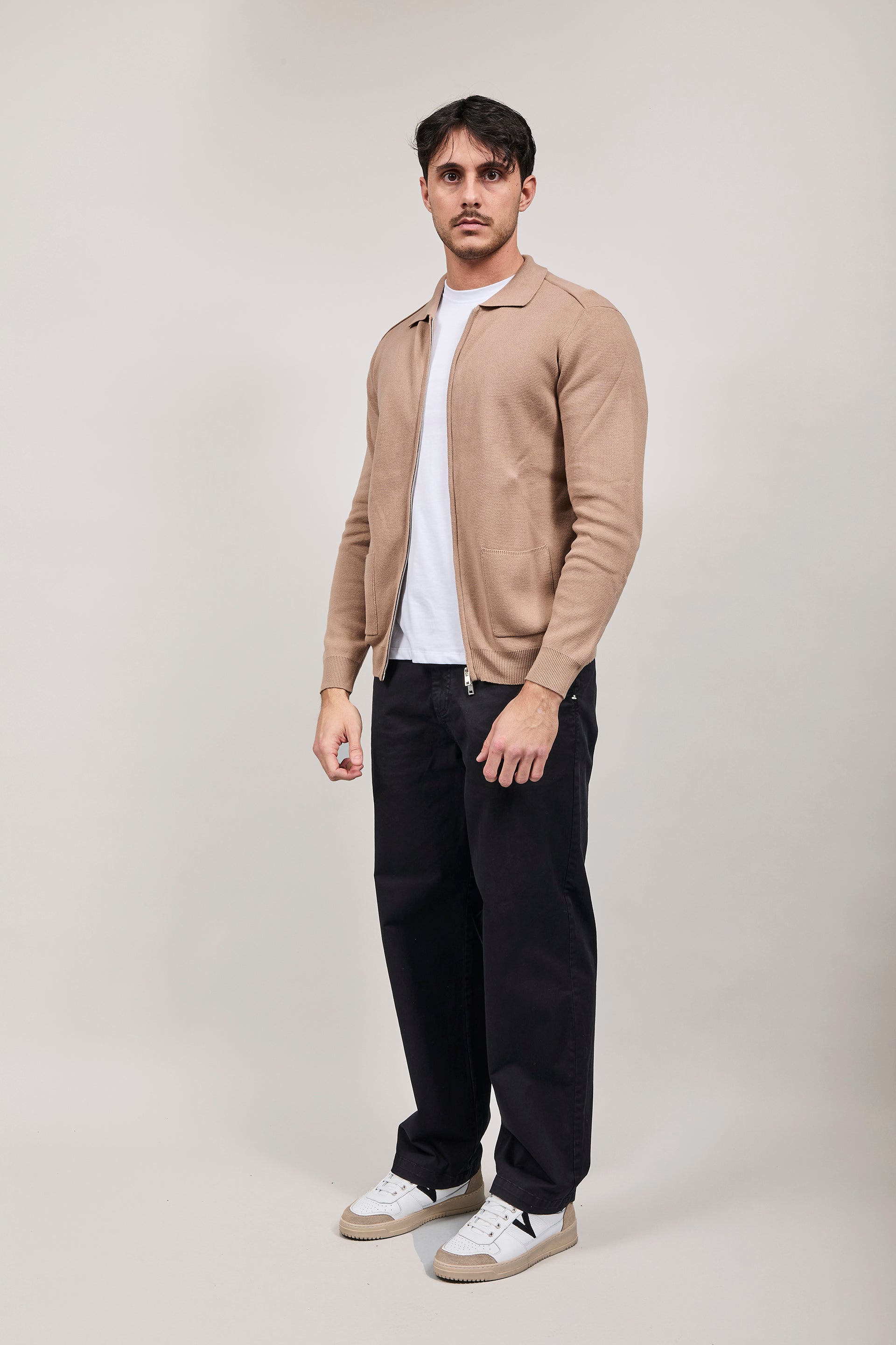 Cardigan Hamaki-ho Zip Beige 3221