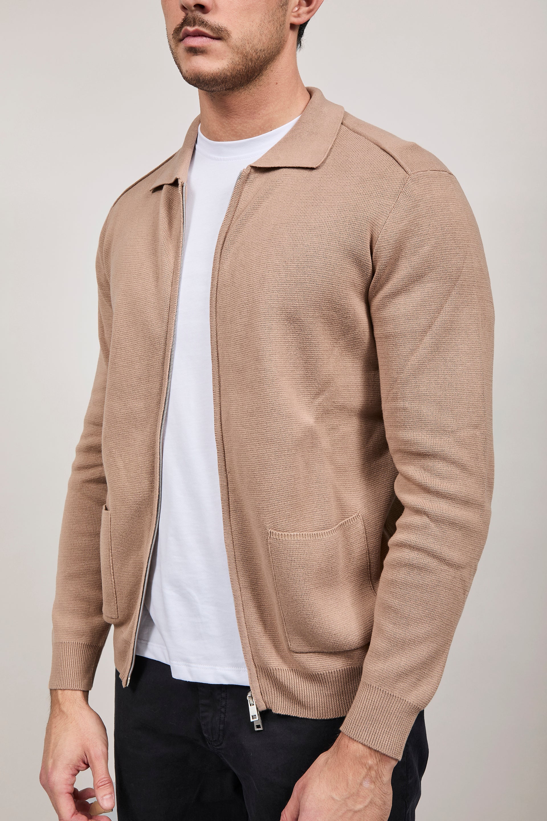 Cardigan Hamaki-ho Zip Beige 3221