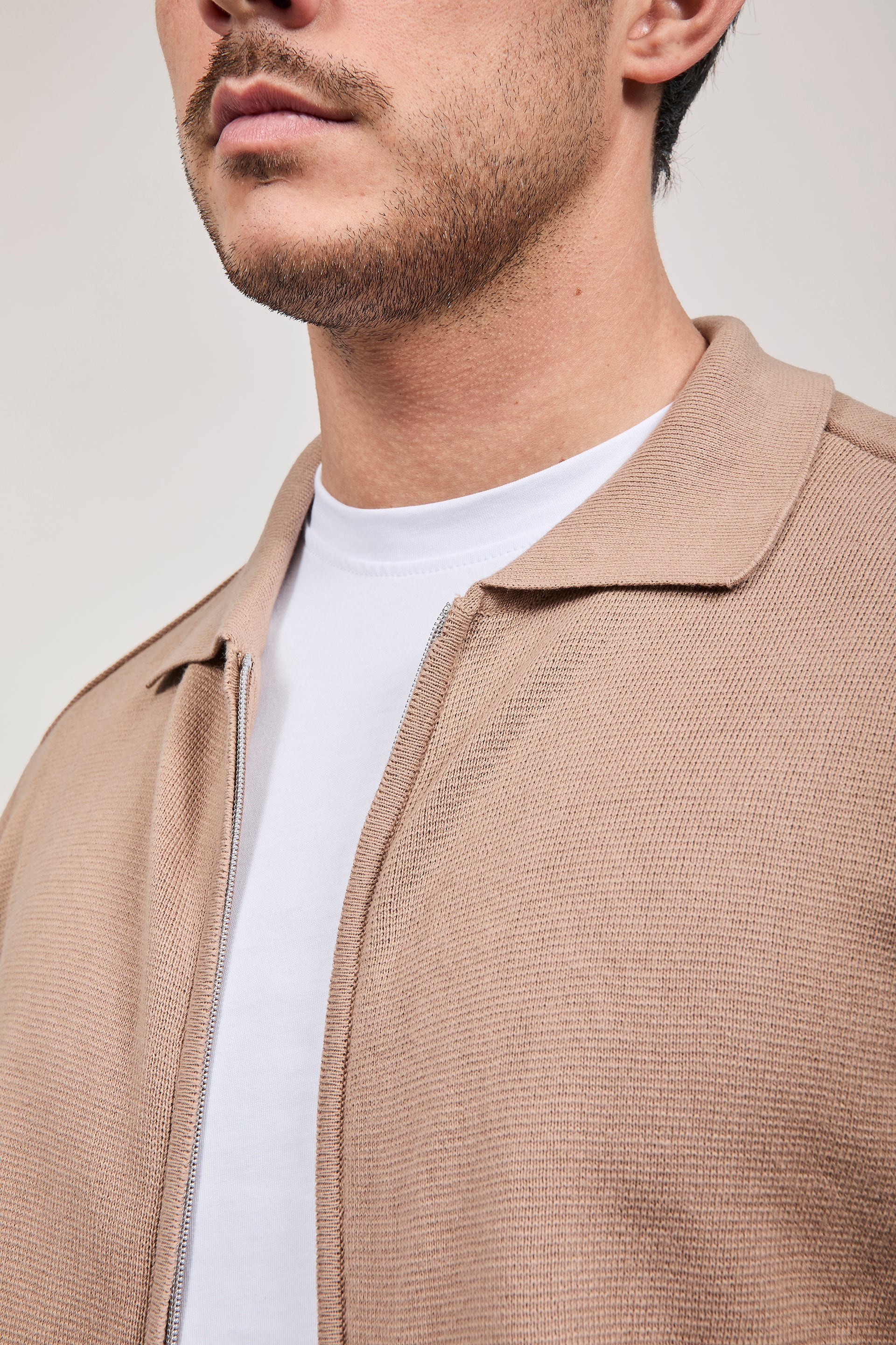 Cardigan Hamaki-ho Zip Beige 3221
