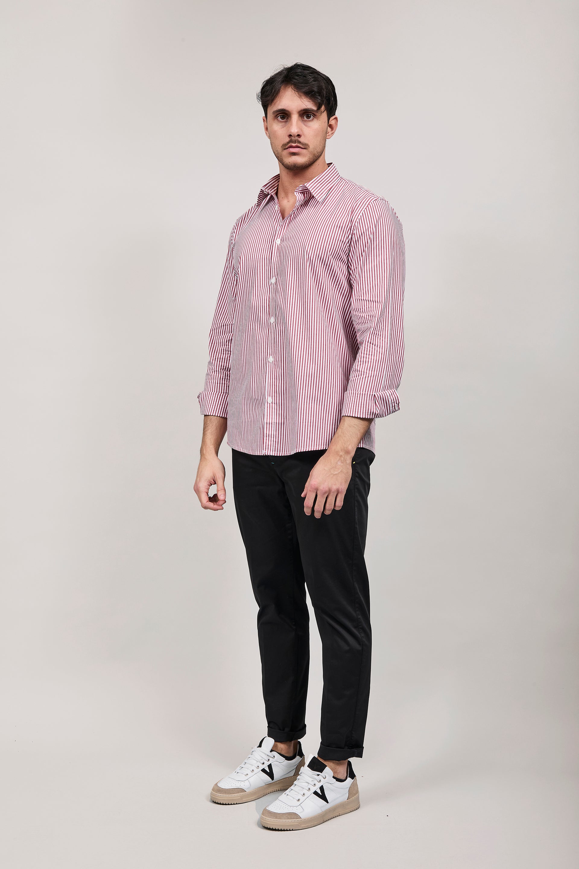 Camicia Hamaki-ho Rigata Rossa 1307