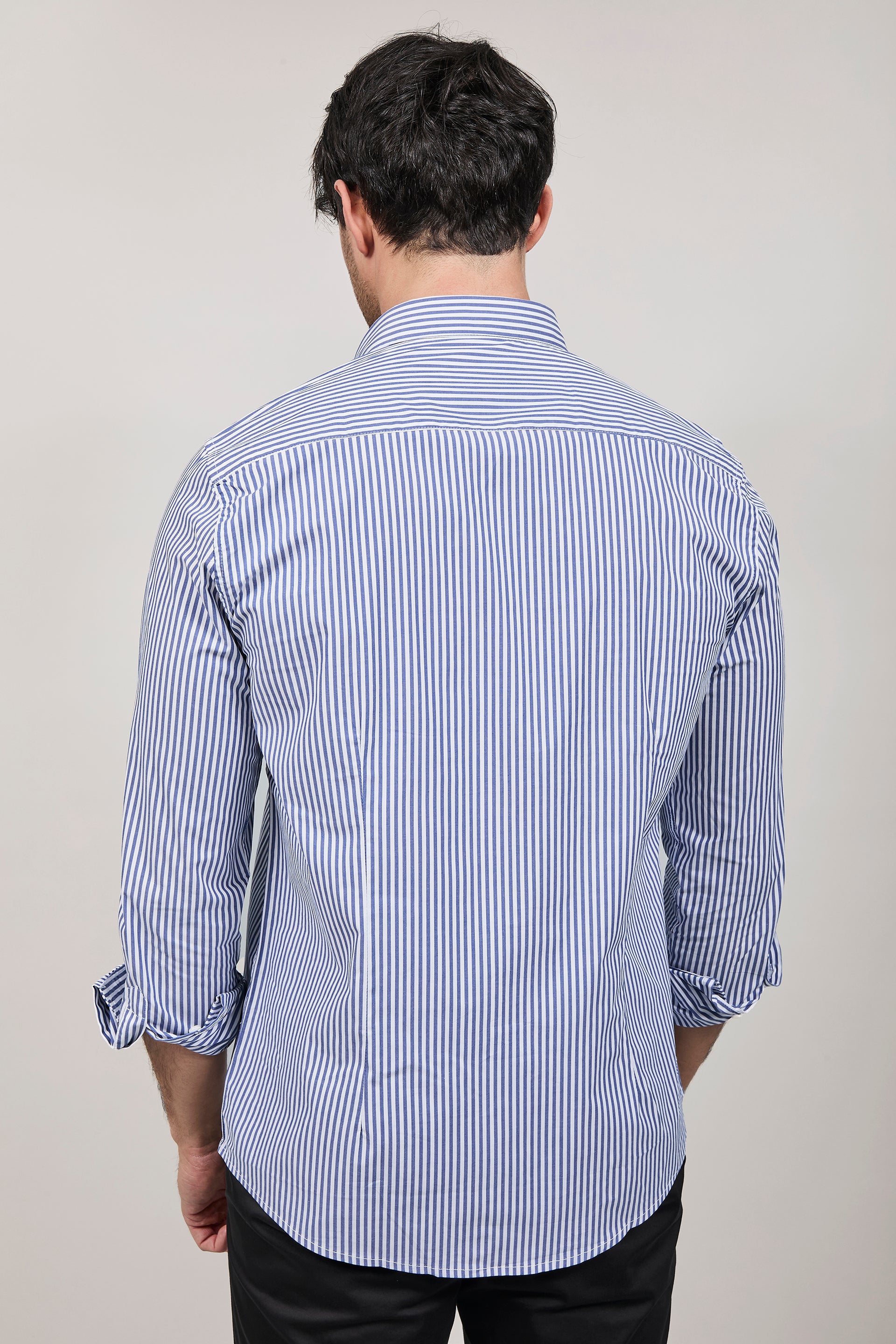 Camicia Hamaki-ho Rigata Blu 1307