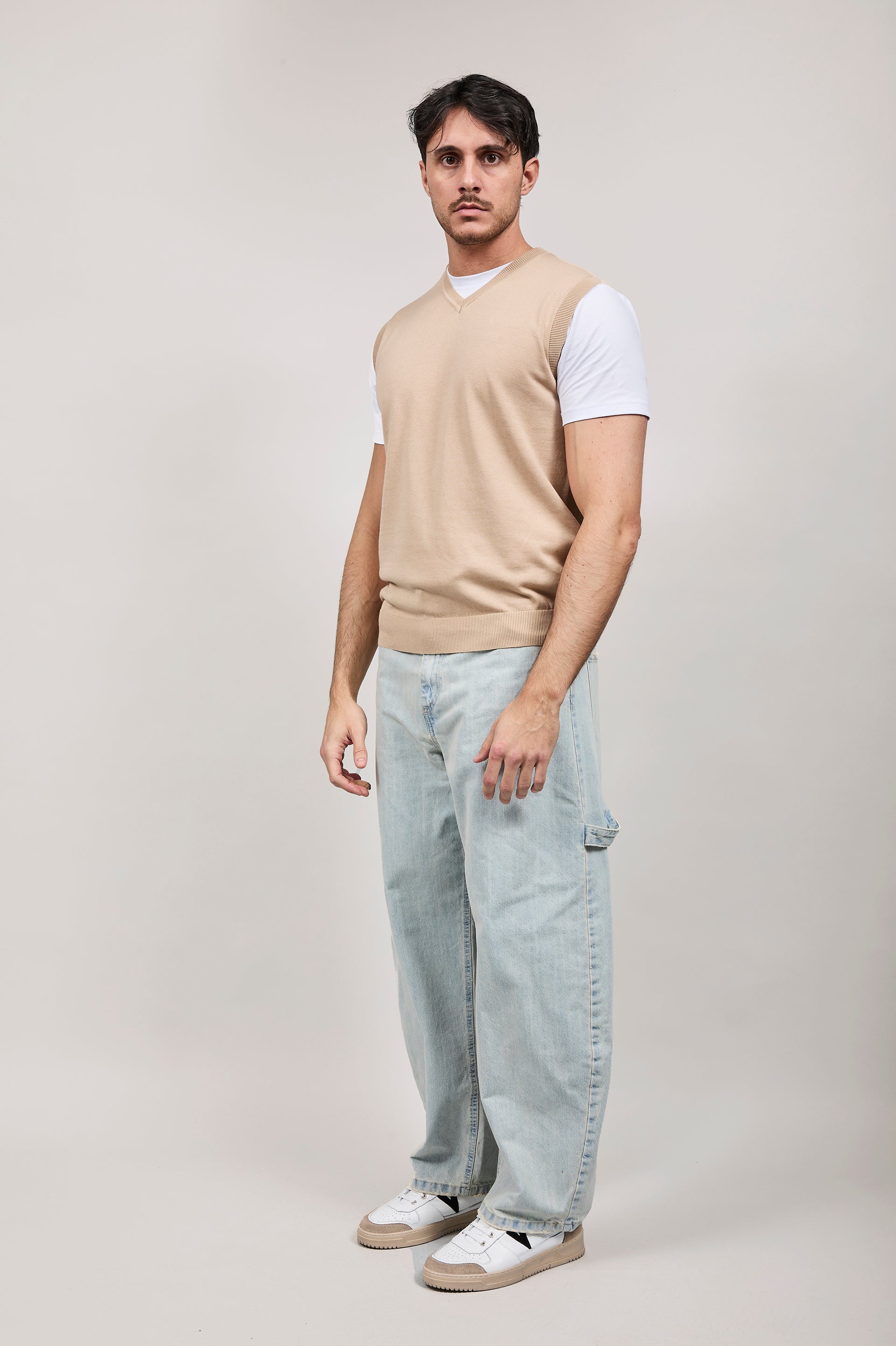 Gilet hamaki-ho Scollo V Beige 3207